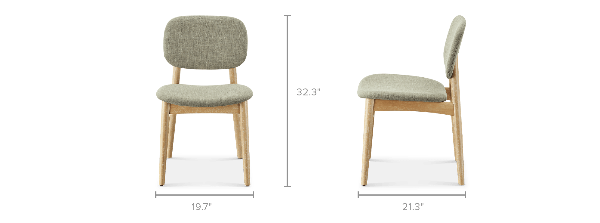dimension of Kelsey Chair, White Wash