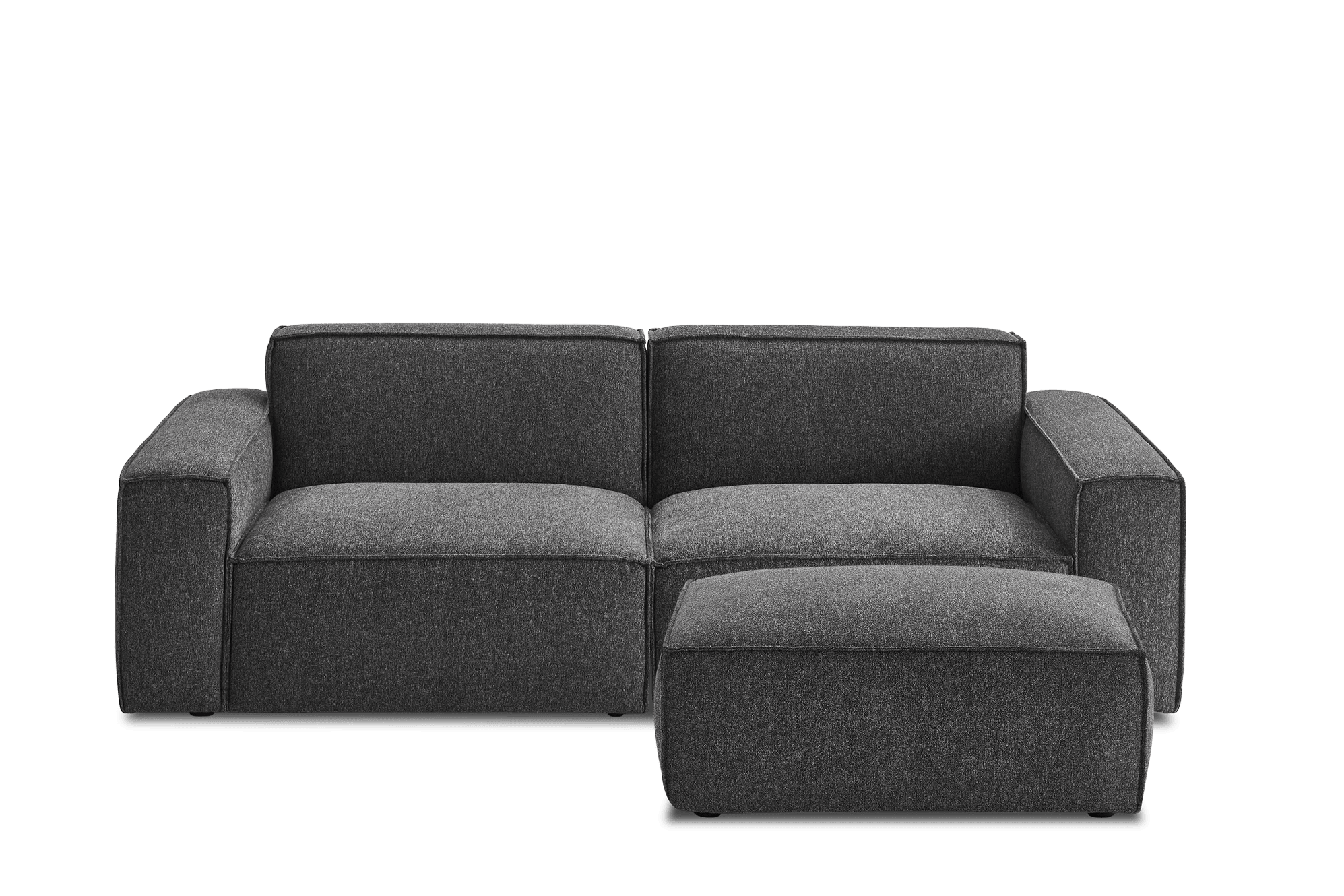 Jonathan Sofa with Ottoman, Dark Granite