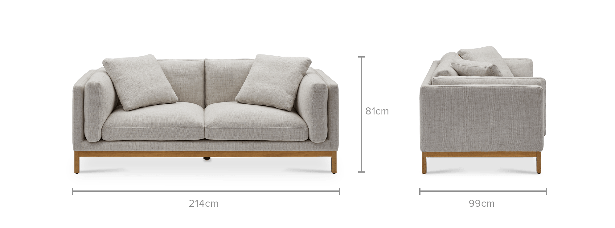 dimension of Owen 3 Seater Sofa