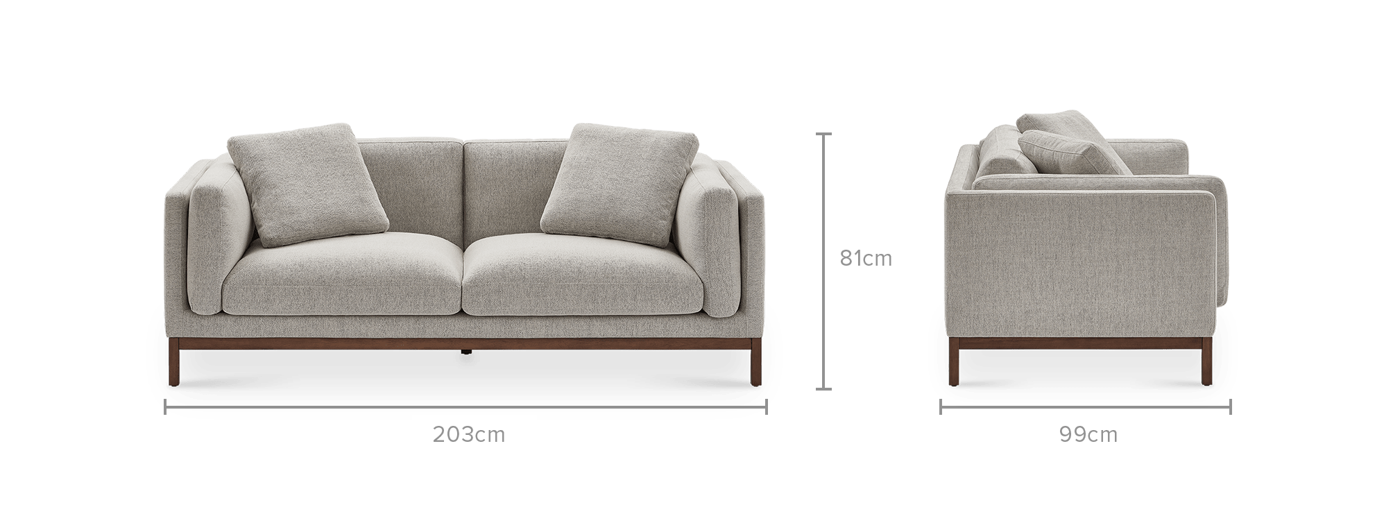 dimension of Owen 3 Seater Sofa