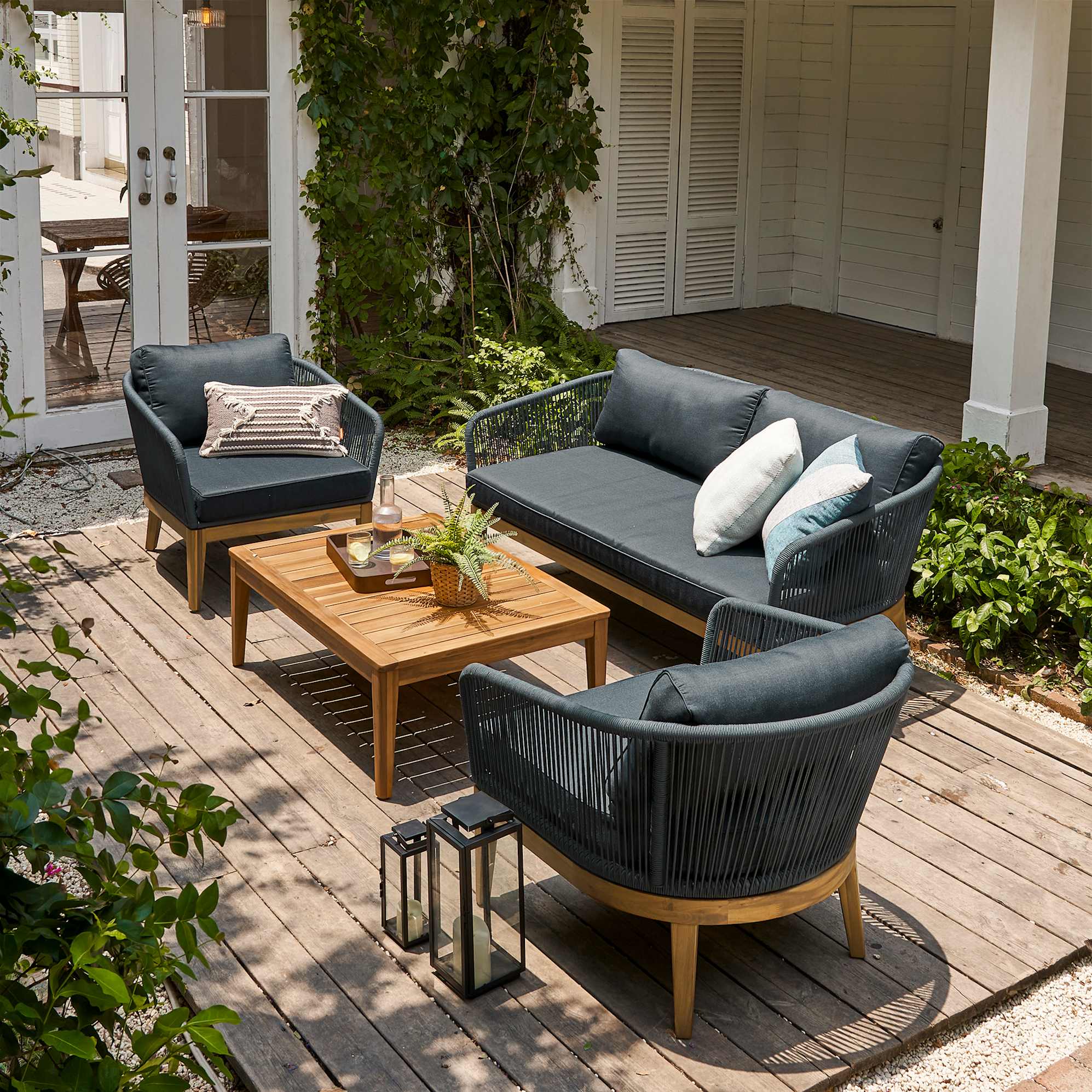 Maui Outdoor 2 Seater Sofa & 2 Lounge Chairs Set 2