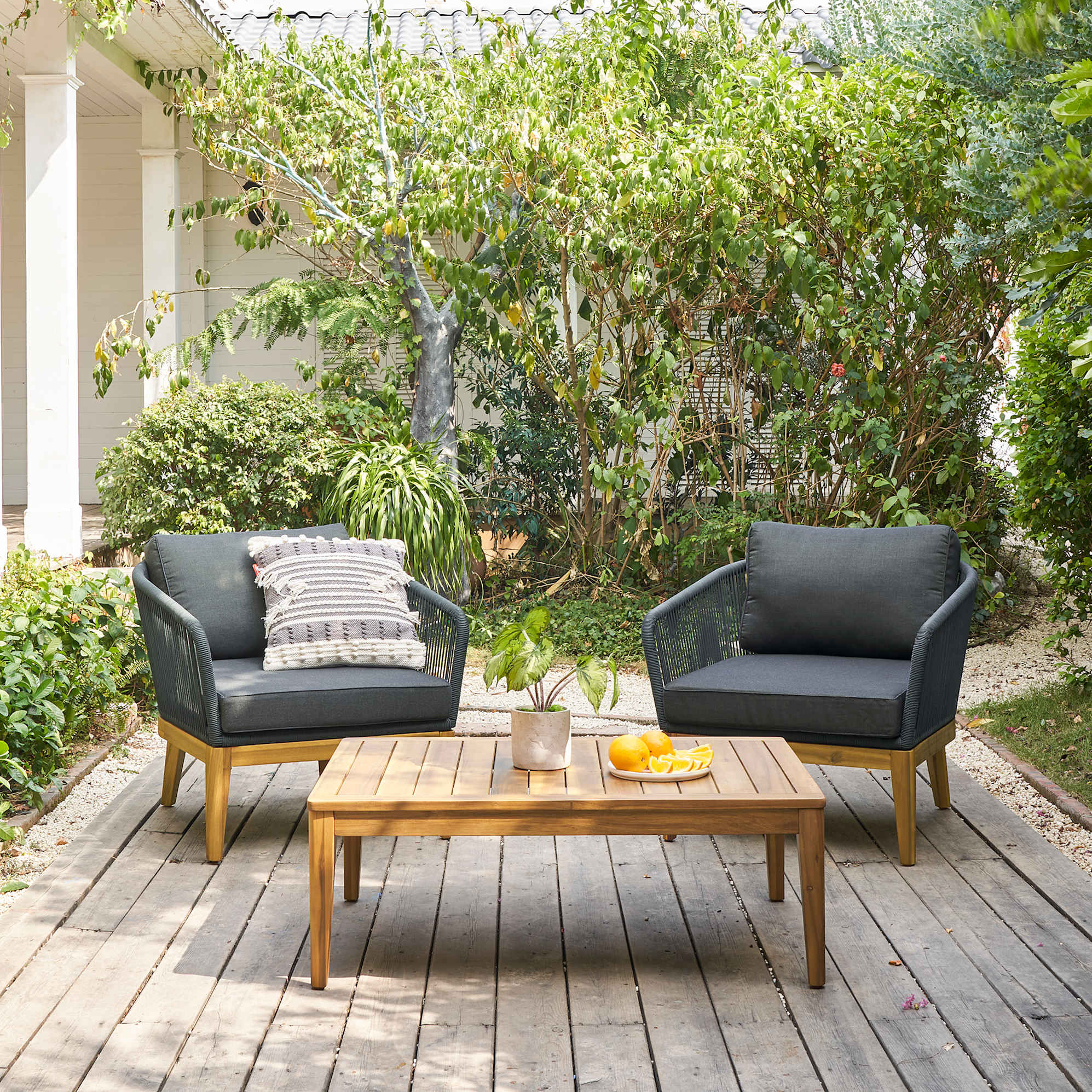 Maui Outdoor 2 Lounge Chairs & Coffee Table Set 0