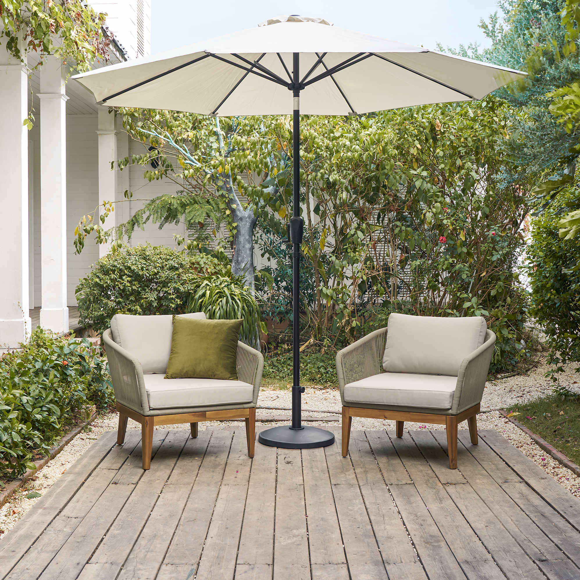 Maui Outdoor Lounge Chair Set, Taupe lifestyle