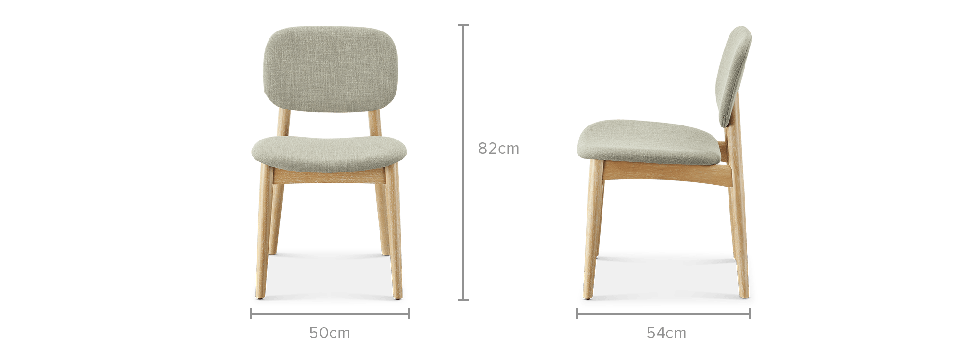 dimension of Kelsey Chair, White Wash