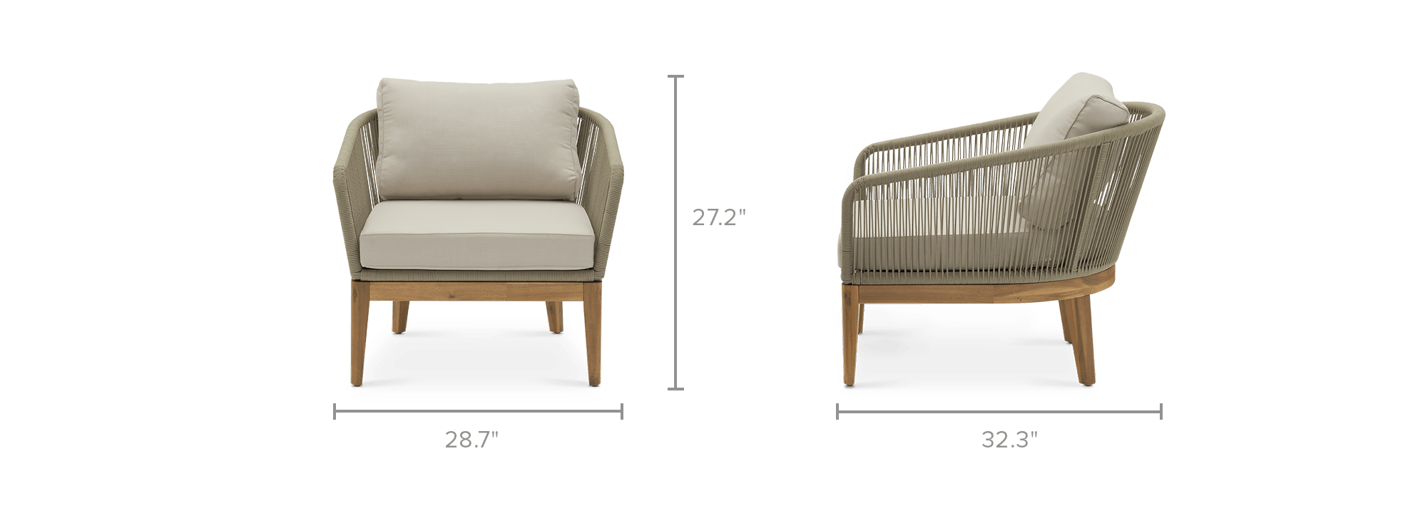 dimension of Maui Outdoor Lounge Chair