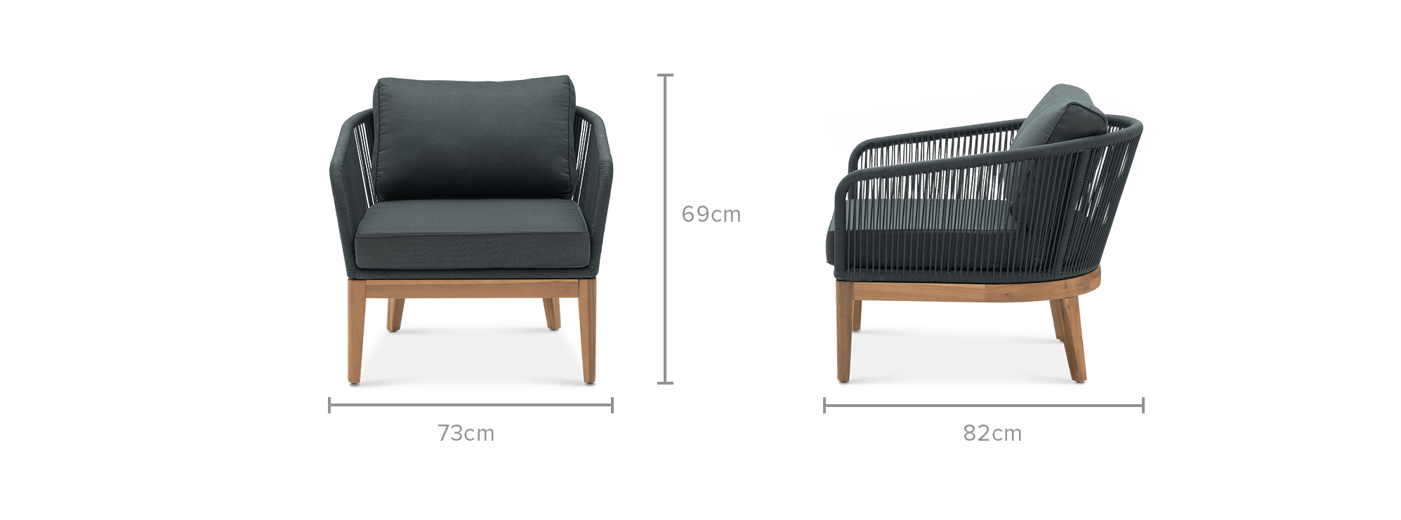 dimension of Maui Outdoor Lounge Chair Set