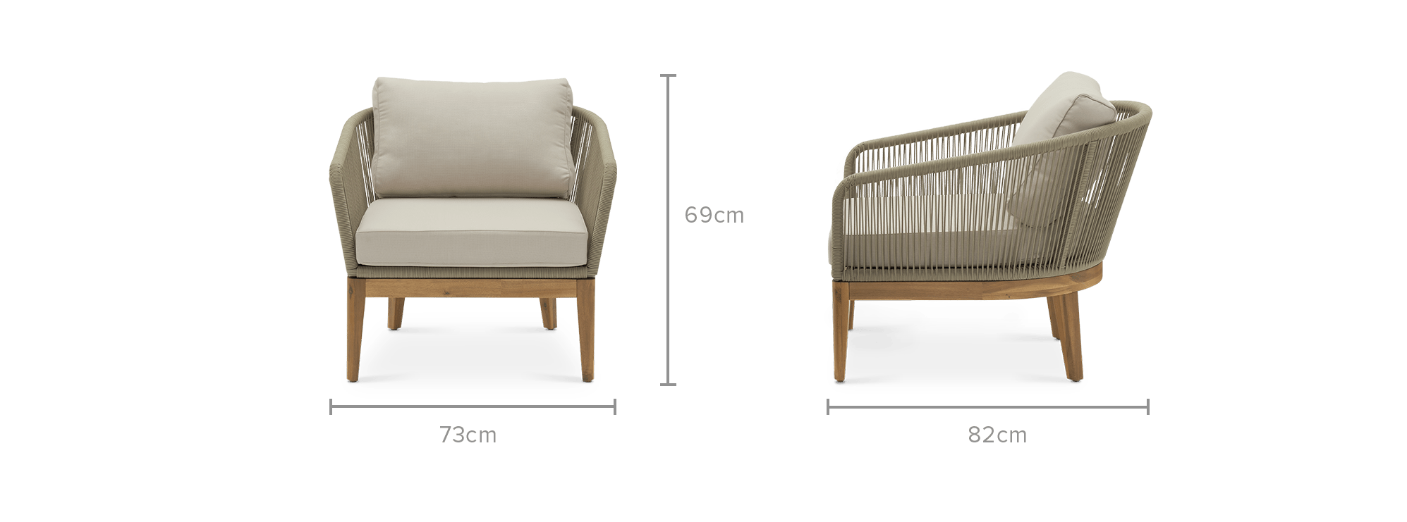 dimension of Maui Outdoor Lounge Chair Set
