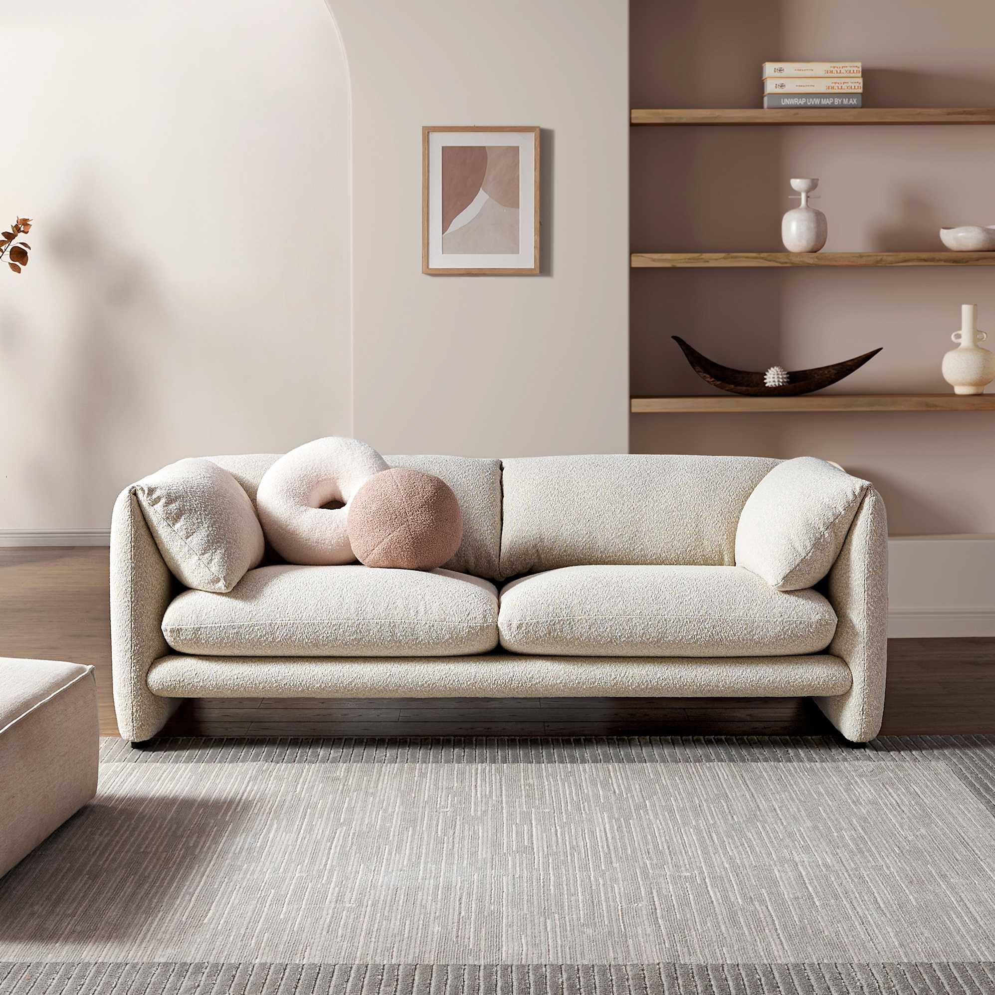 Lucas Performance Boucle Sofa, White Quartz lifestyle