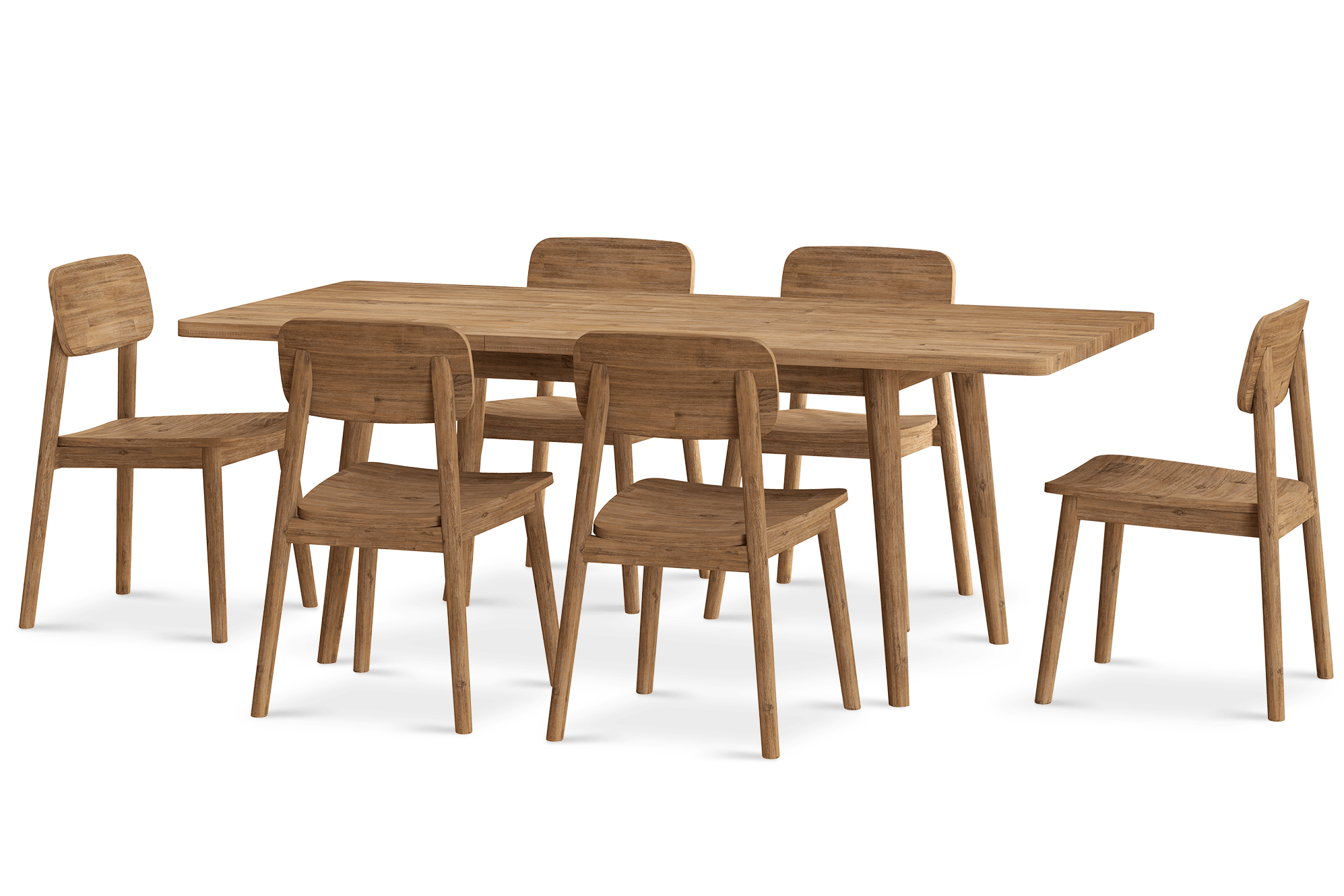 Seb Extendable Dining Table 150cm with 6 Wooden Chairs