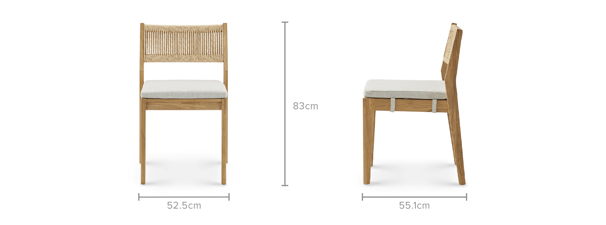 dimension of Rio Outdoor Dining Chair Set
