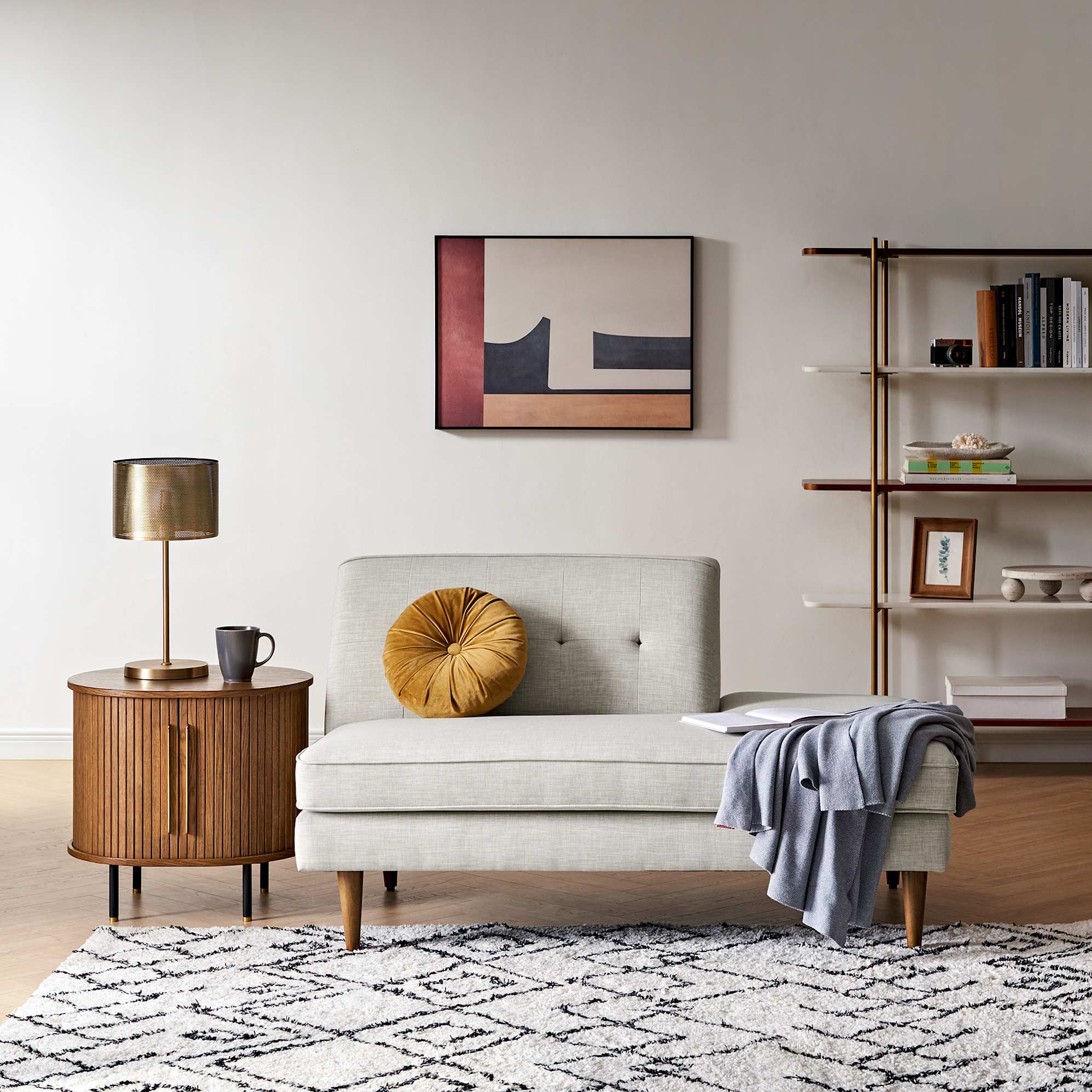 Elias Side Chaise Right Facing, Heron Grey lifestyle