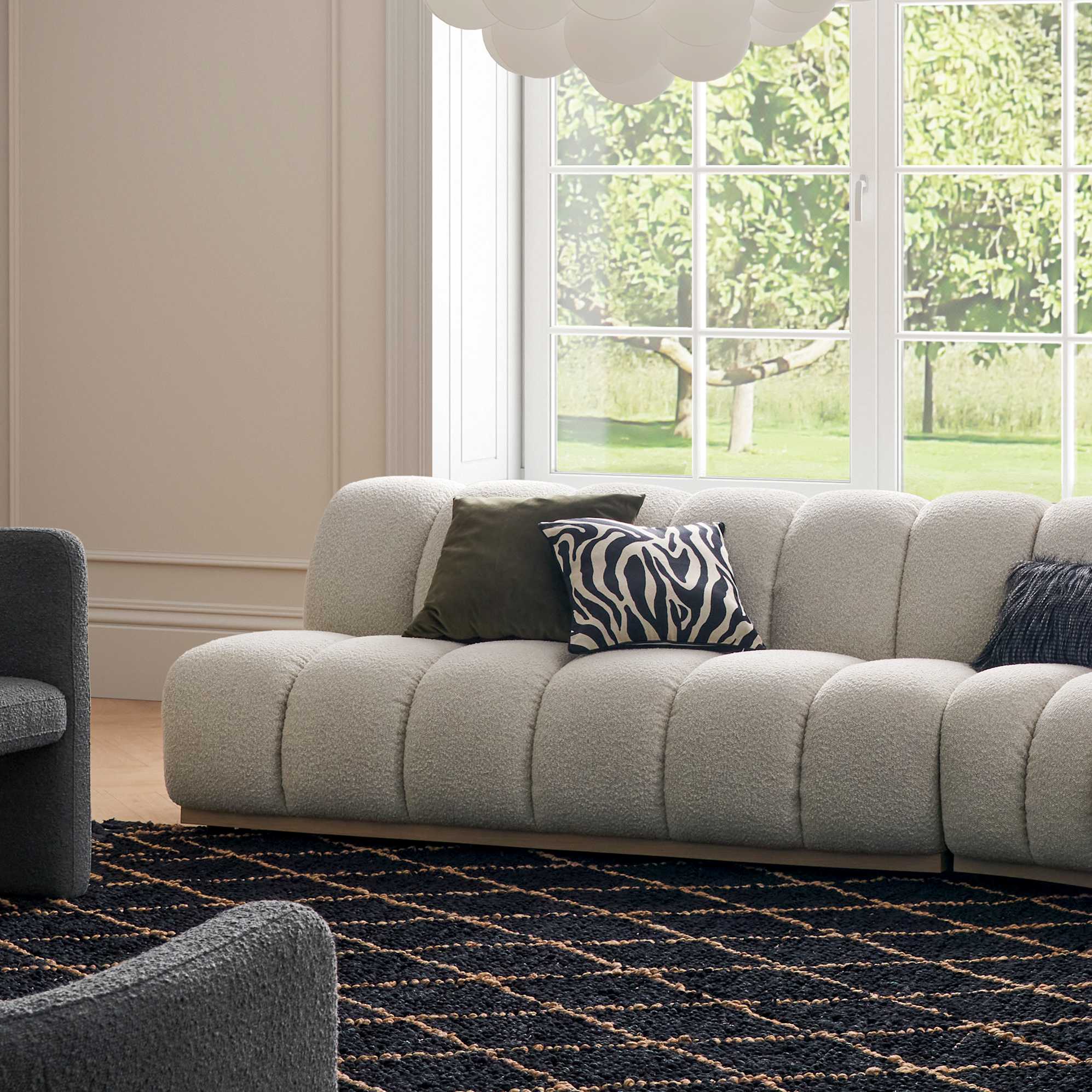 Marlow Performance Bouclé Armless 2 Seater Sofa image 0
