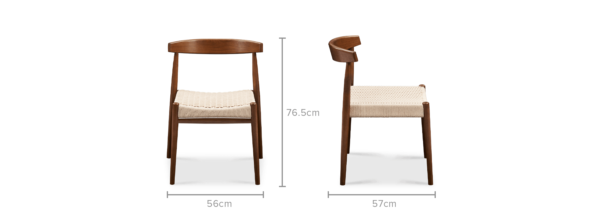 dimension of Austen Chair, Walnut Stain