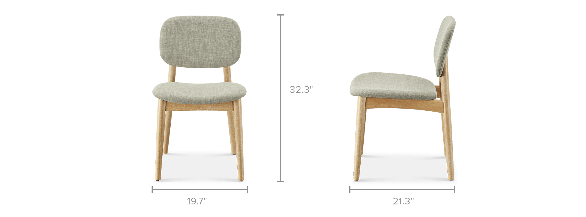 dimension of Kelsey Chair, White Wash