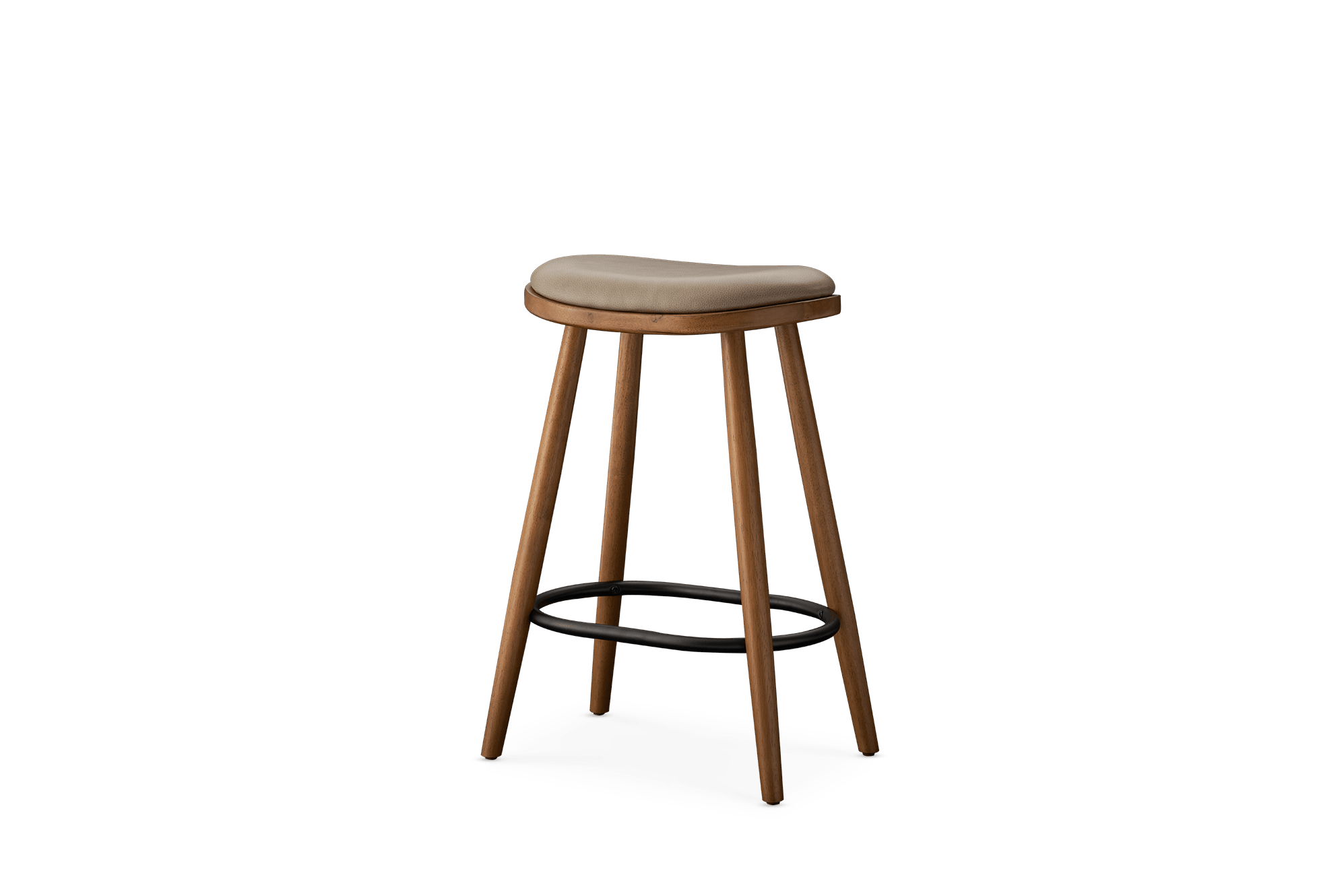 Abel Leather Counter Stool, Warm Taupe