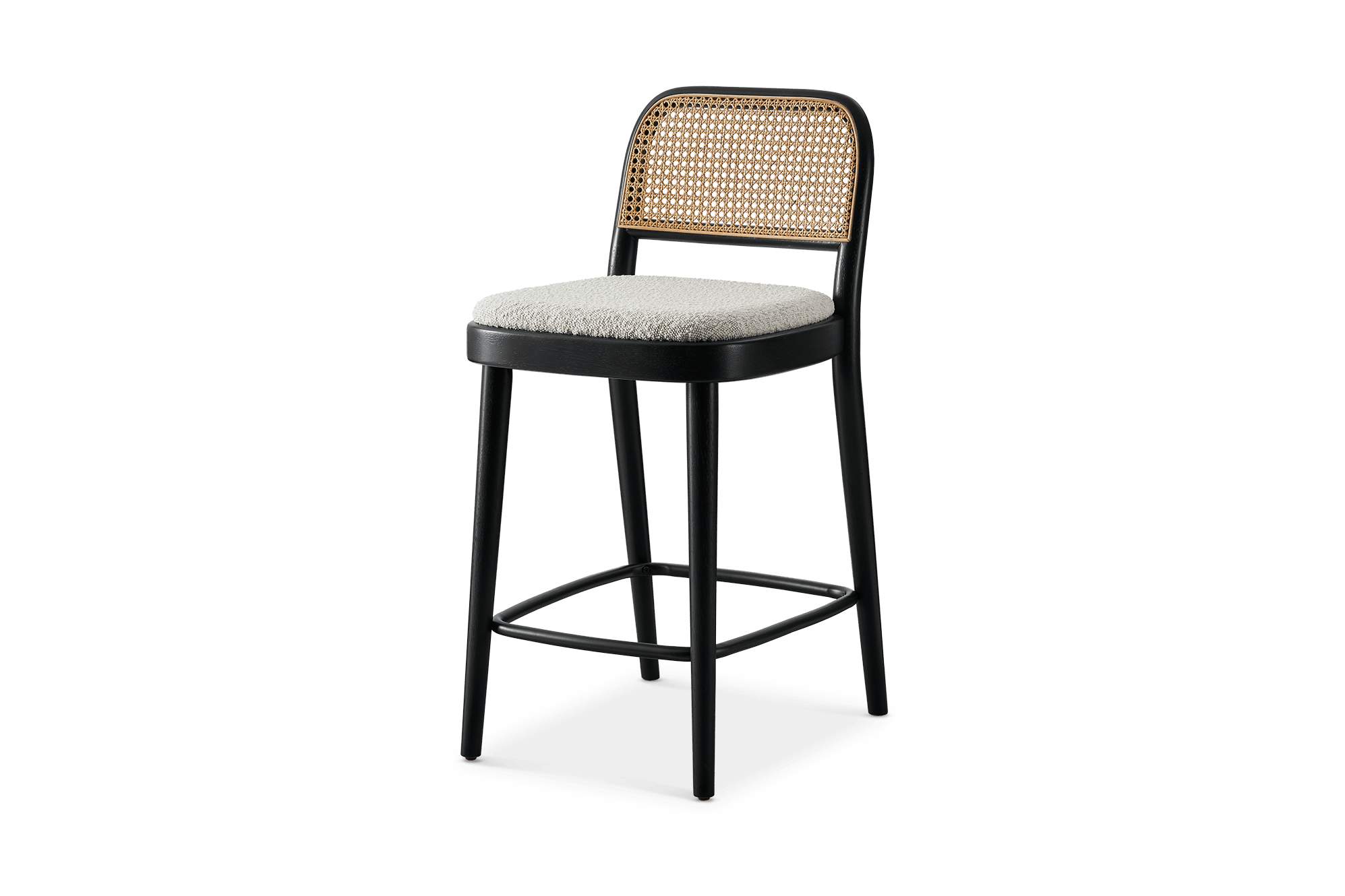 Edith Cane Counter Stool, Black