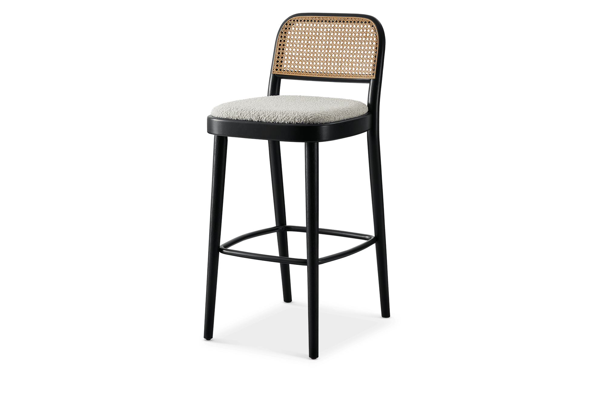 Edith Cane Bar Stool, Black 1