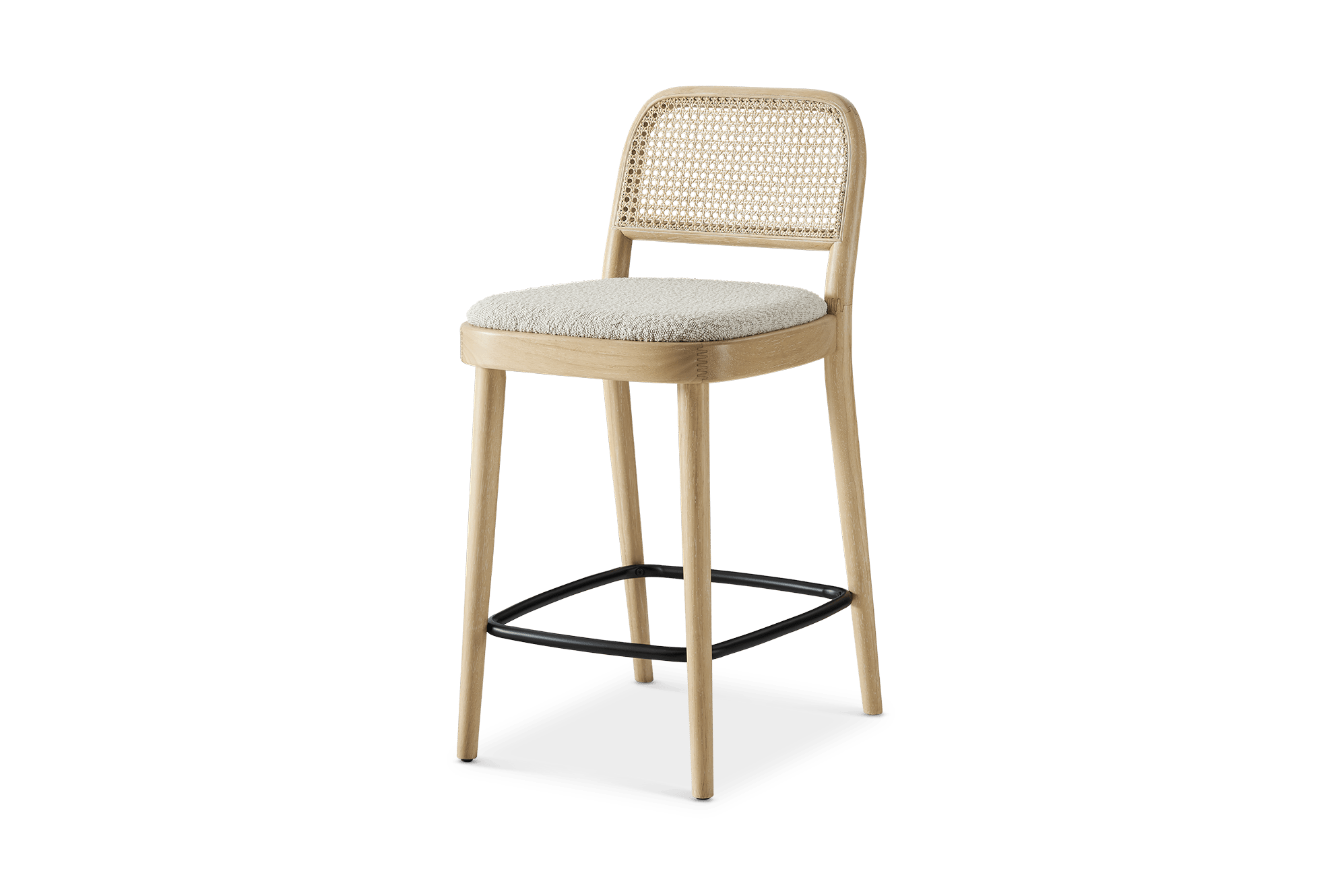 Edith Cane Counter Stool, White Wash 1