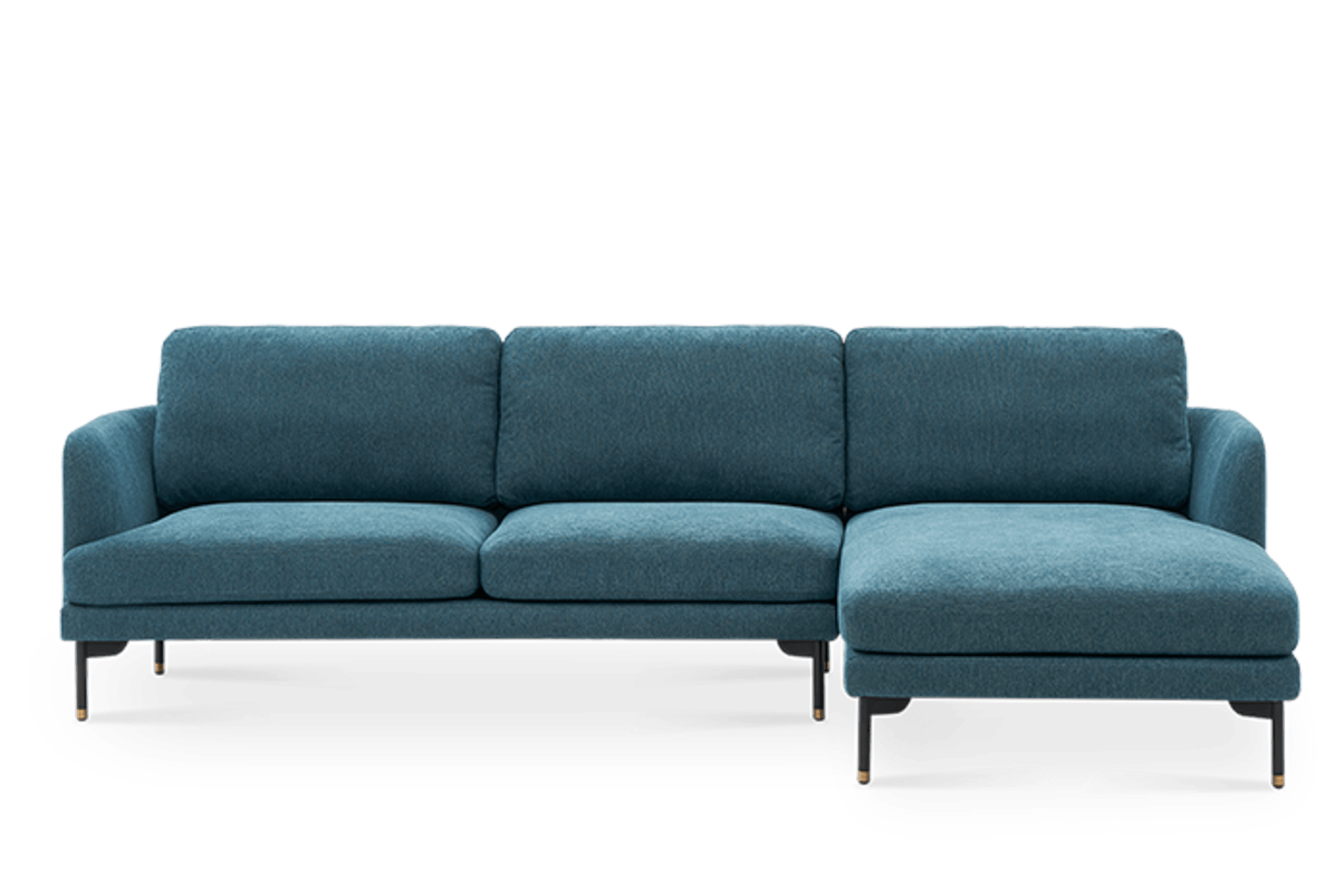 Pebble Chaise Sectional Sofa Right Facing, Ocean Blue