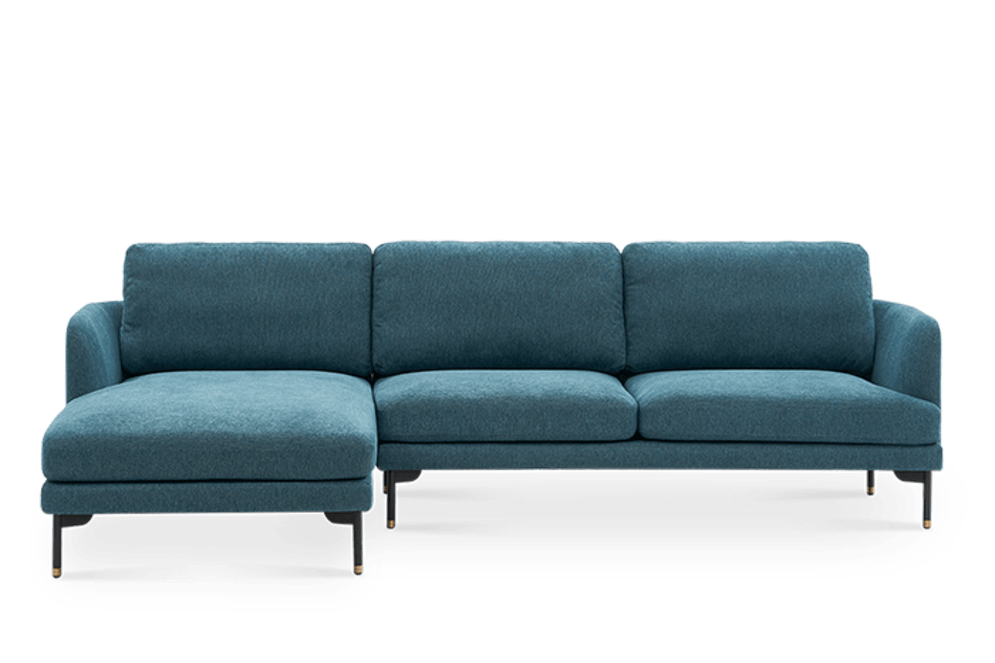 Pebble Chaise Sectional Sofa Left Facing, Ocean Blue