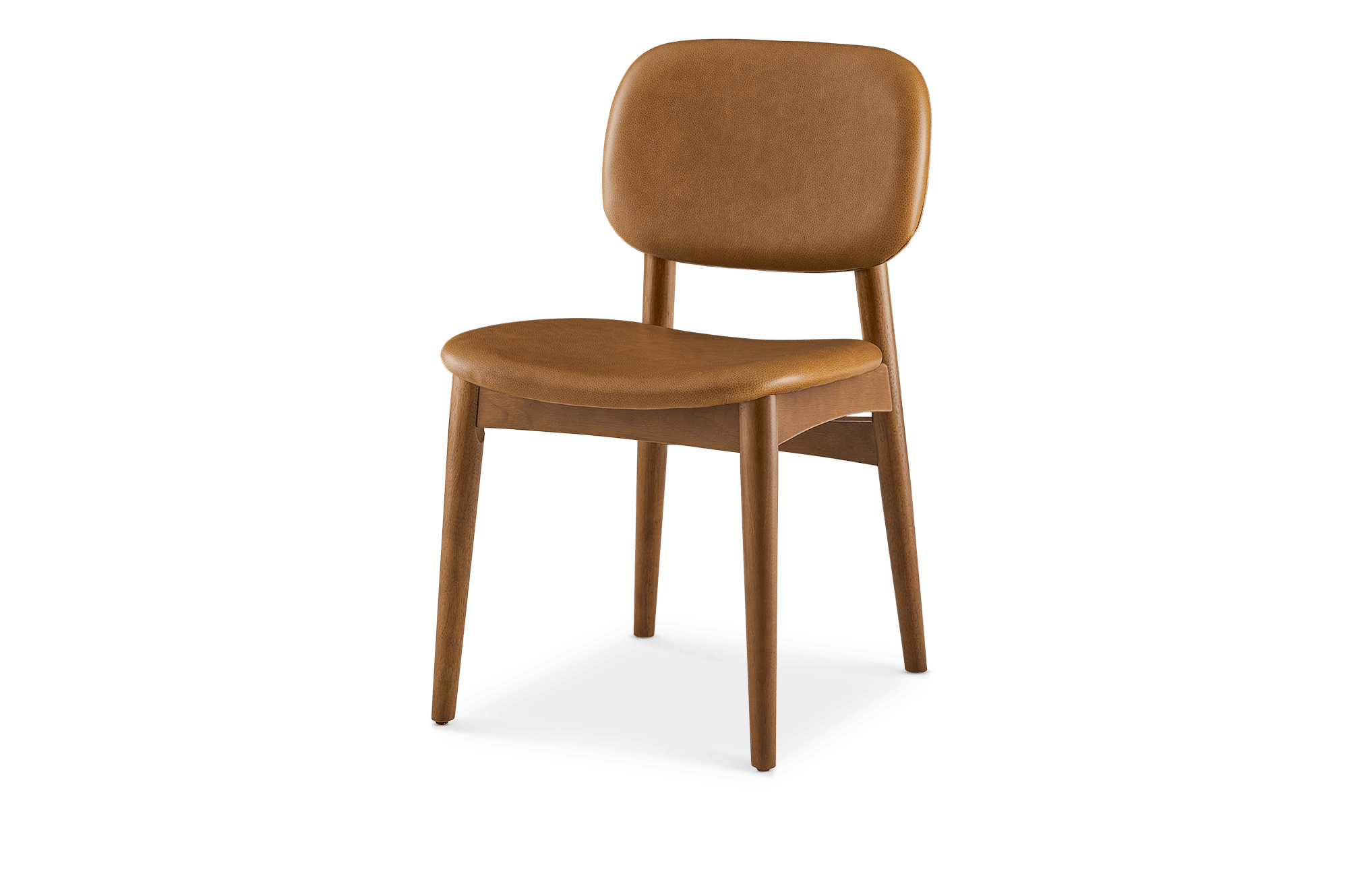 Kelsey Leather Chair, Caramel (Walnut Stain)