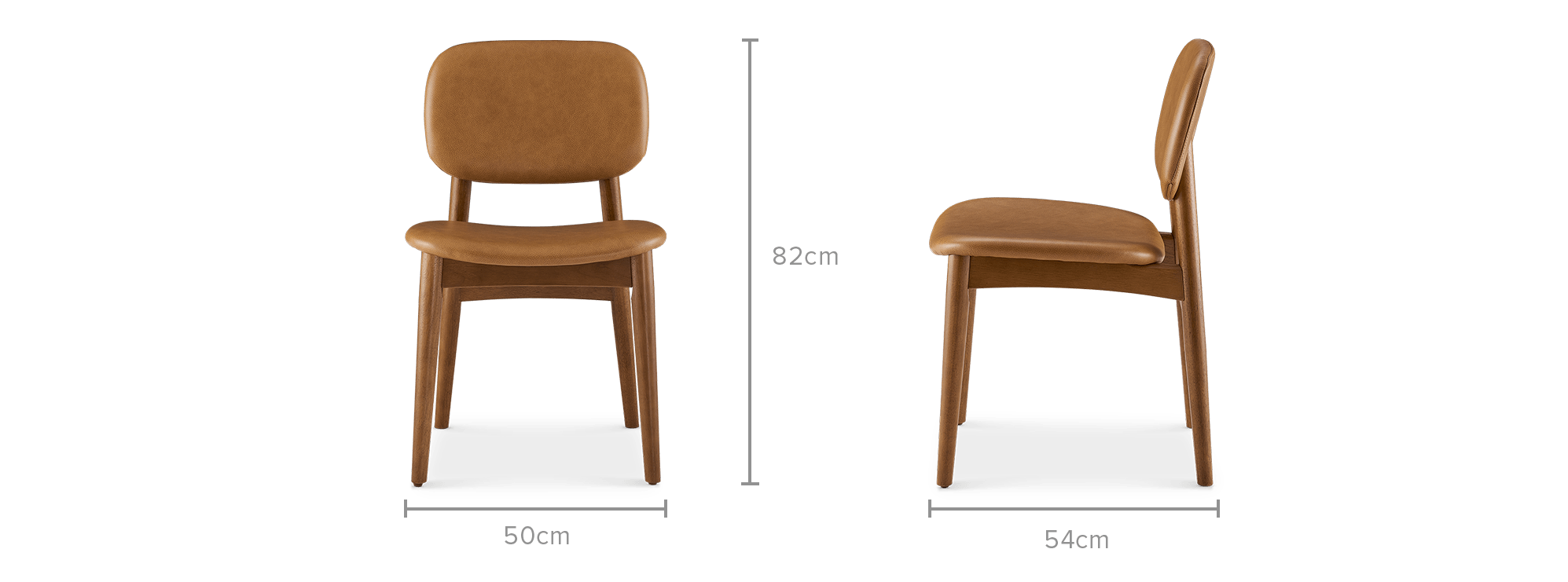 dimension of Kelsey Leather Chair, Walnut Stain