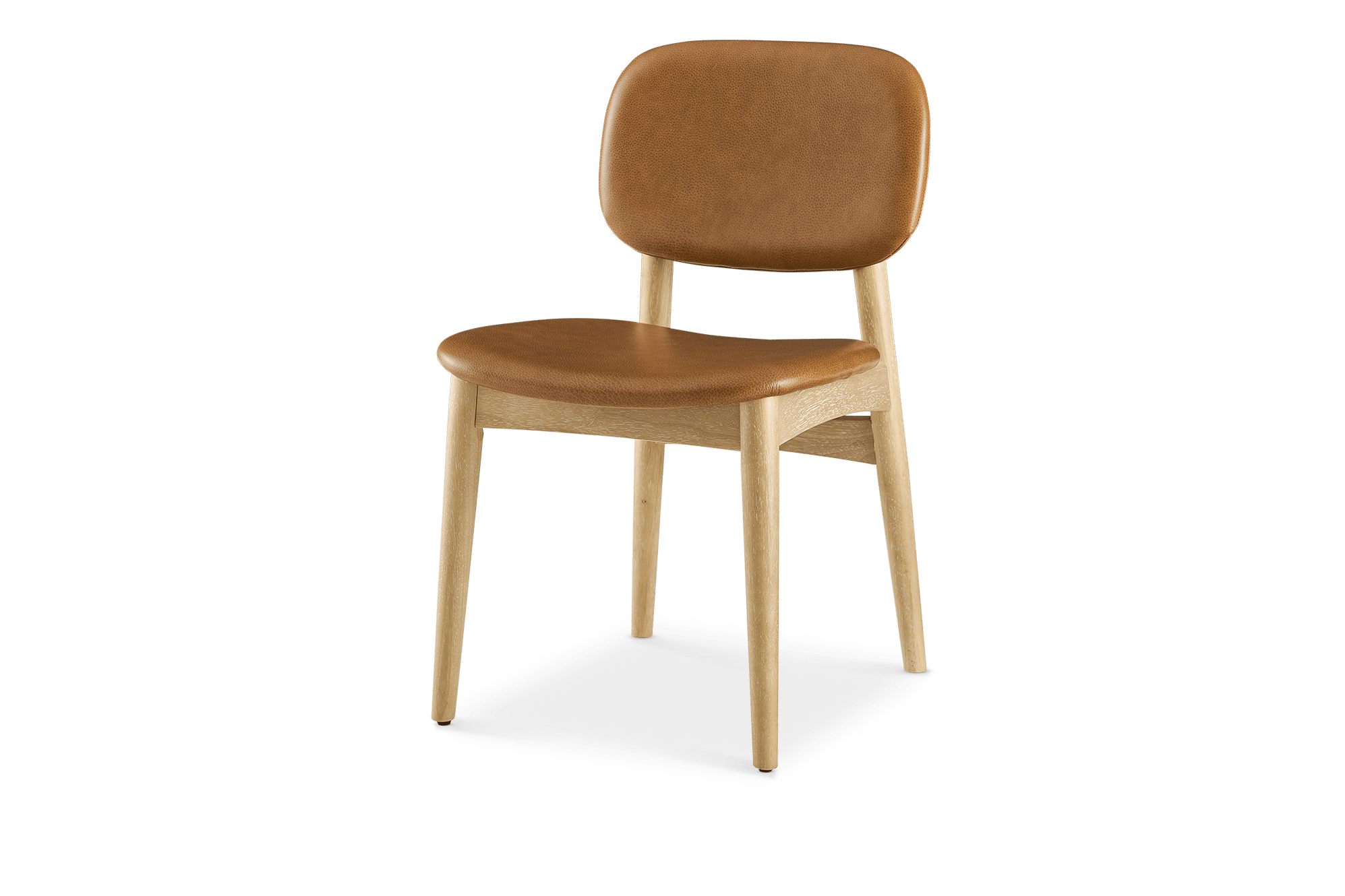 Kelsey Leather Chair, Caramel (White Wash)