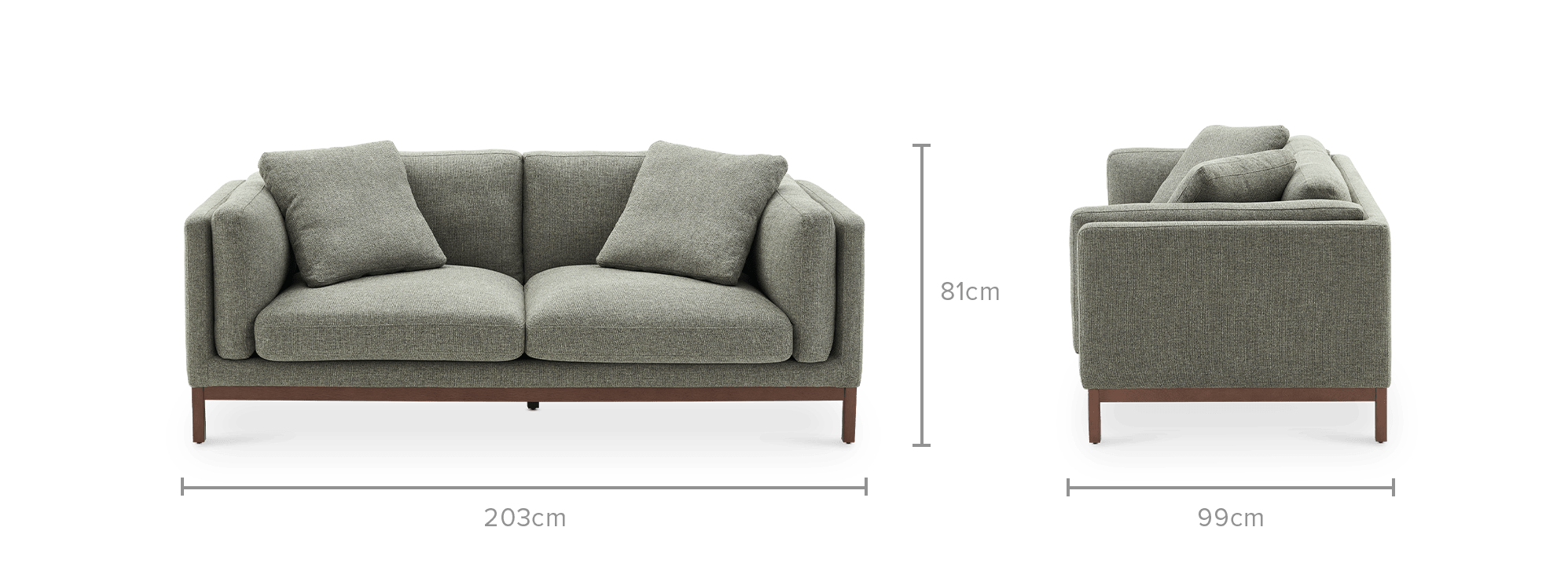dimension of Owen 3 Seater Sofa