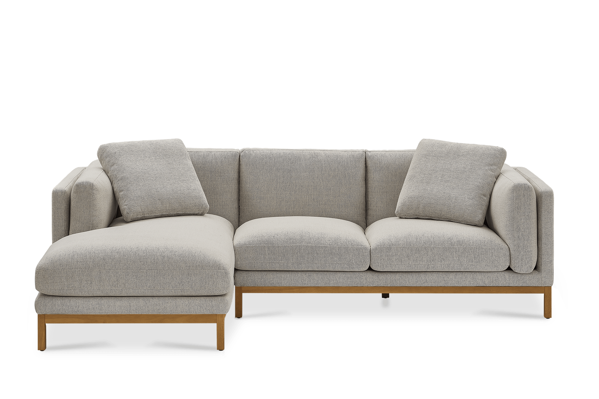 Owen Chaise Sectional Sofa Left Hand Facing, Pearl Beige (Natural Leg)