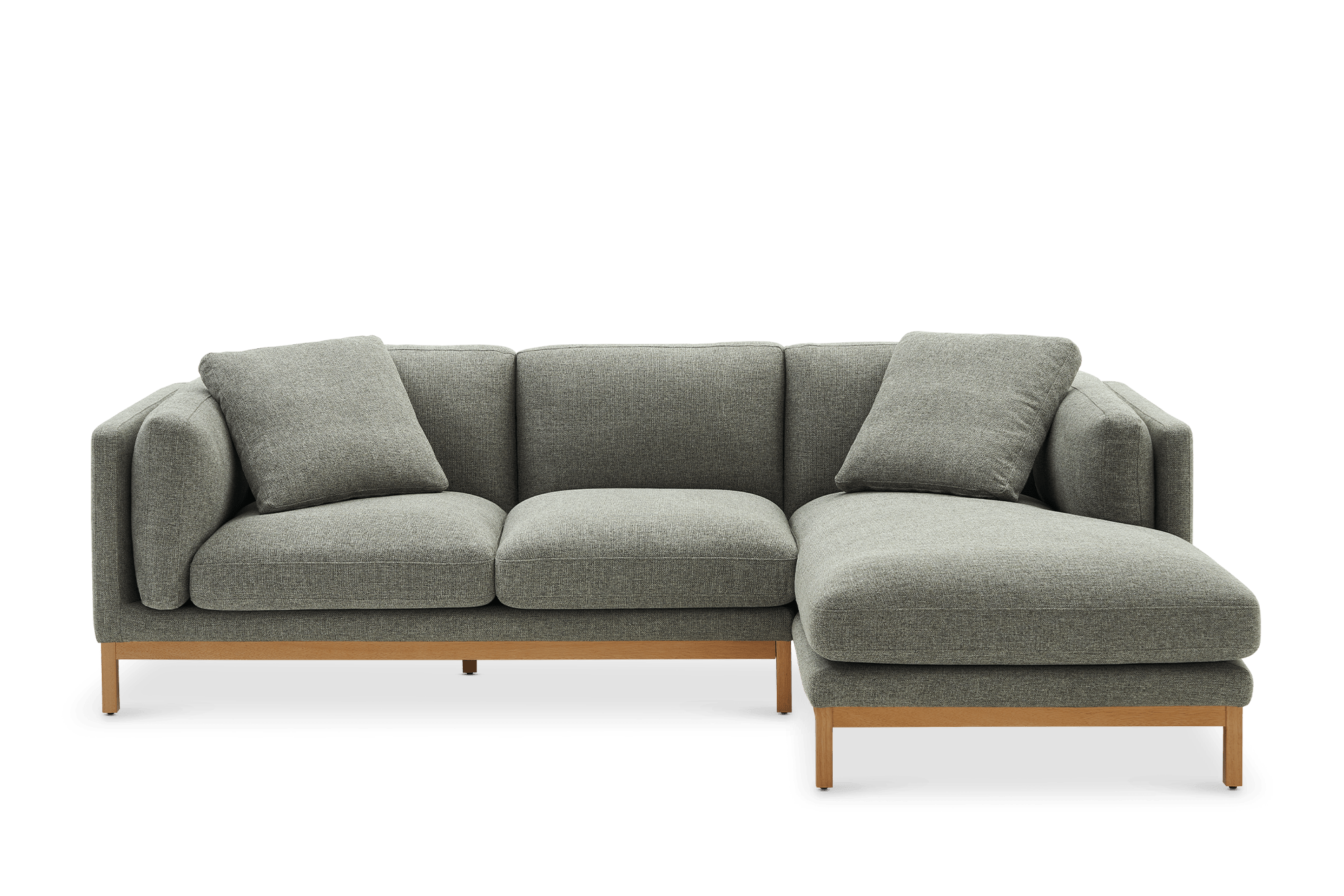 Owen Chaise Sectional Couch Right Hand Facing, Haze (Natural Leg)