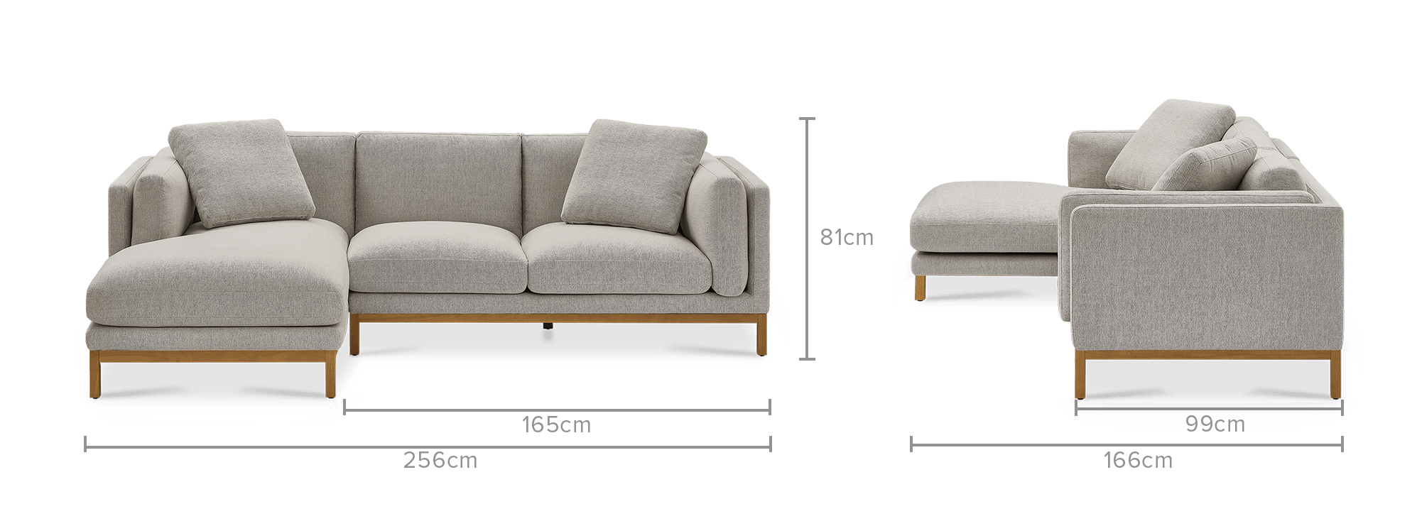 dimension of Owen Chaise Sectional Sofa