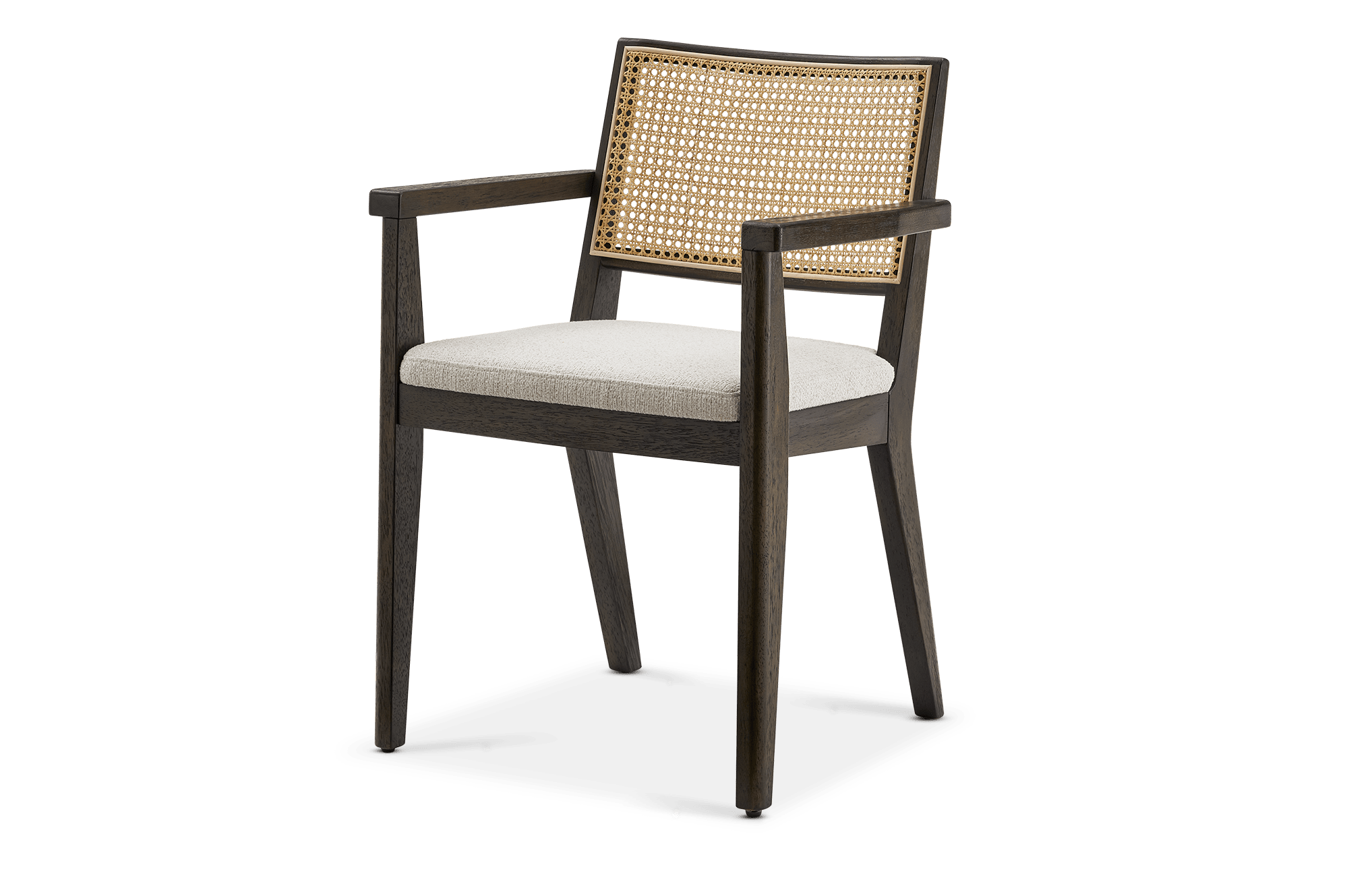 Sloane Cane Chair with Armrest, Dune (Grey Oak)