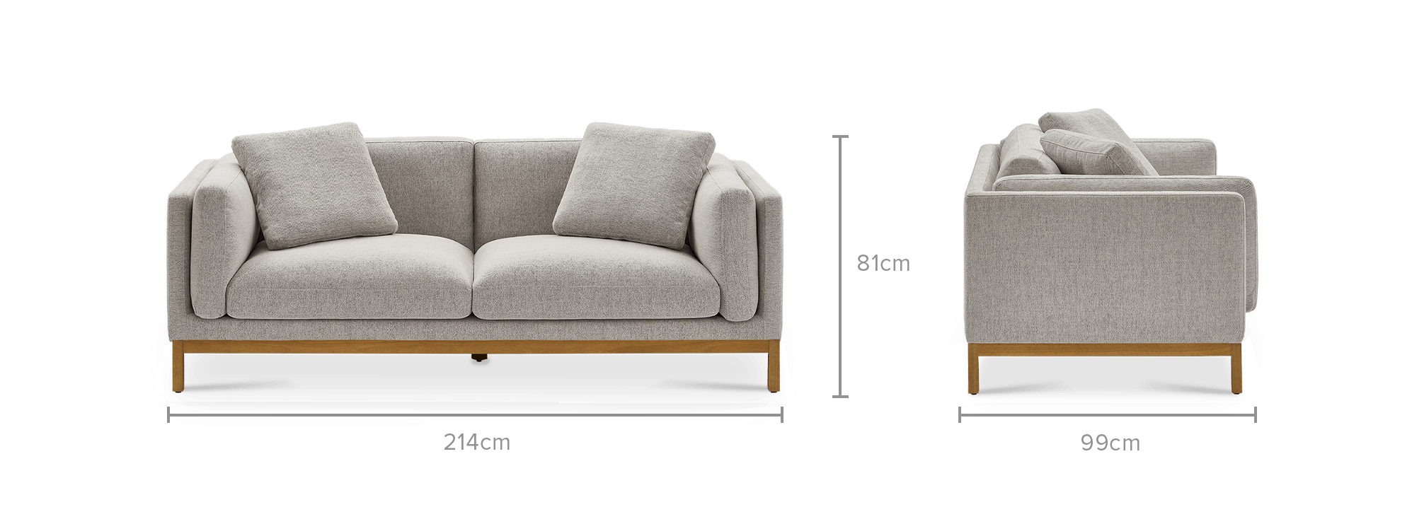 dimension of Owen 3 Seater Sofa