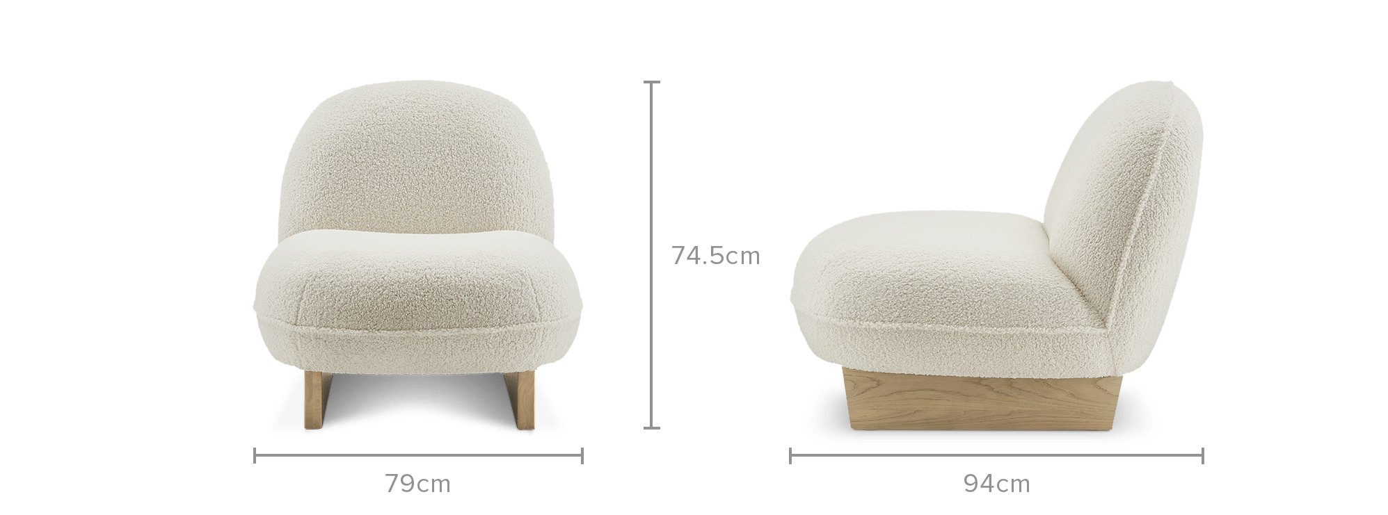 dimension of Ingrid Sherpa Chair