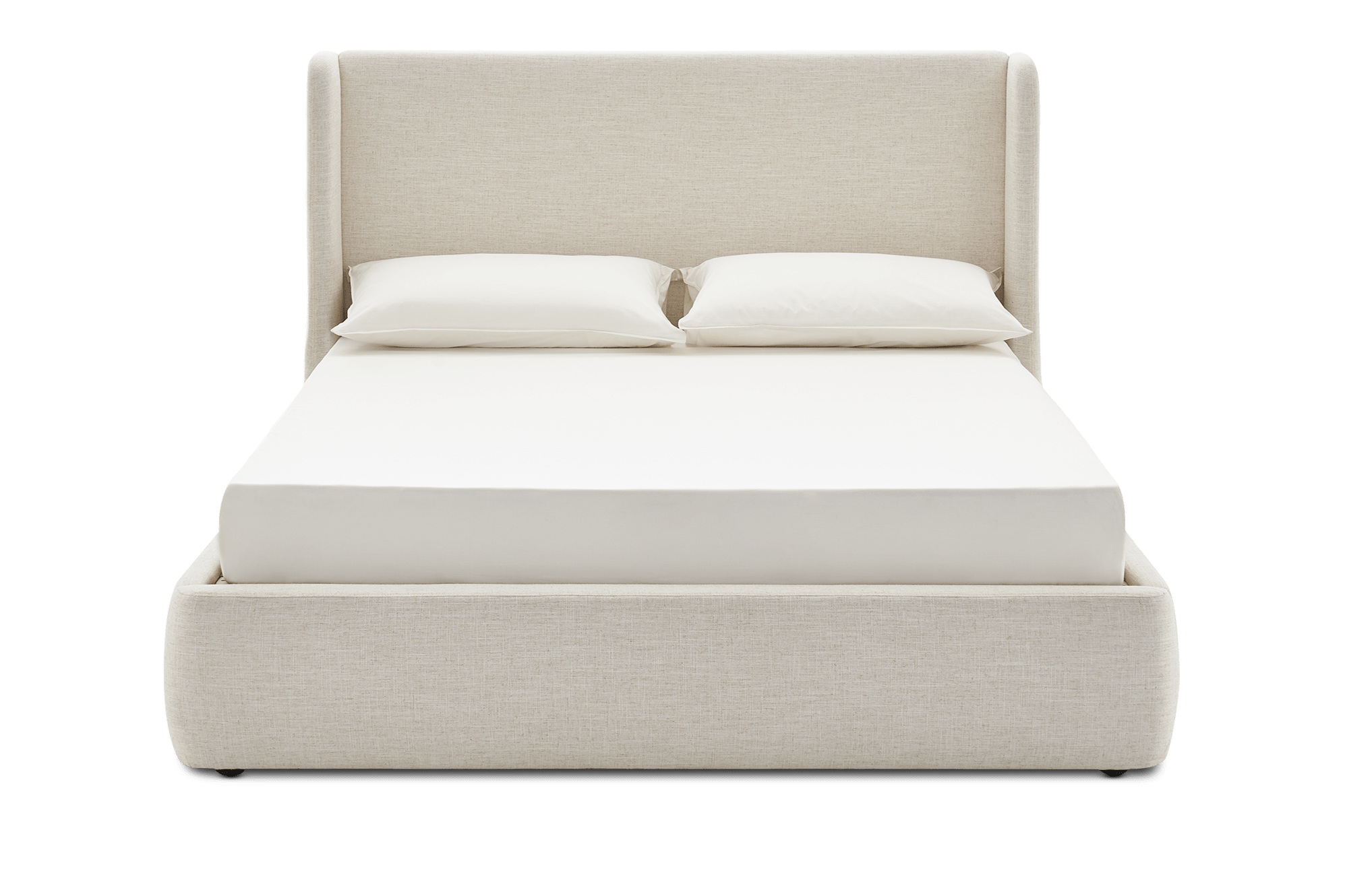 Dalton King Size Bed, (Textured Linen Weave) Cream