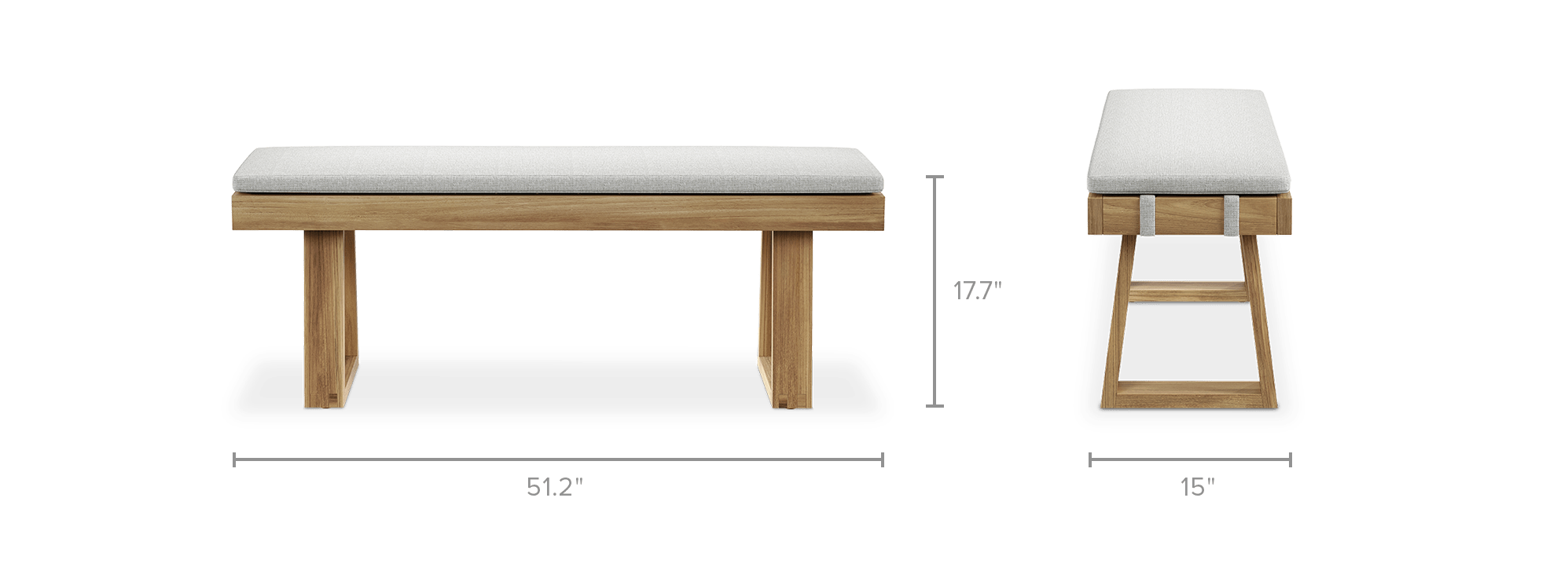dimension of Rio Outdoor Dining Bench