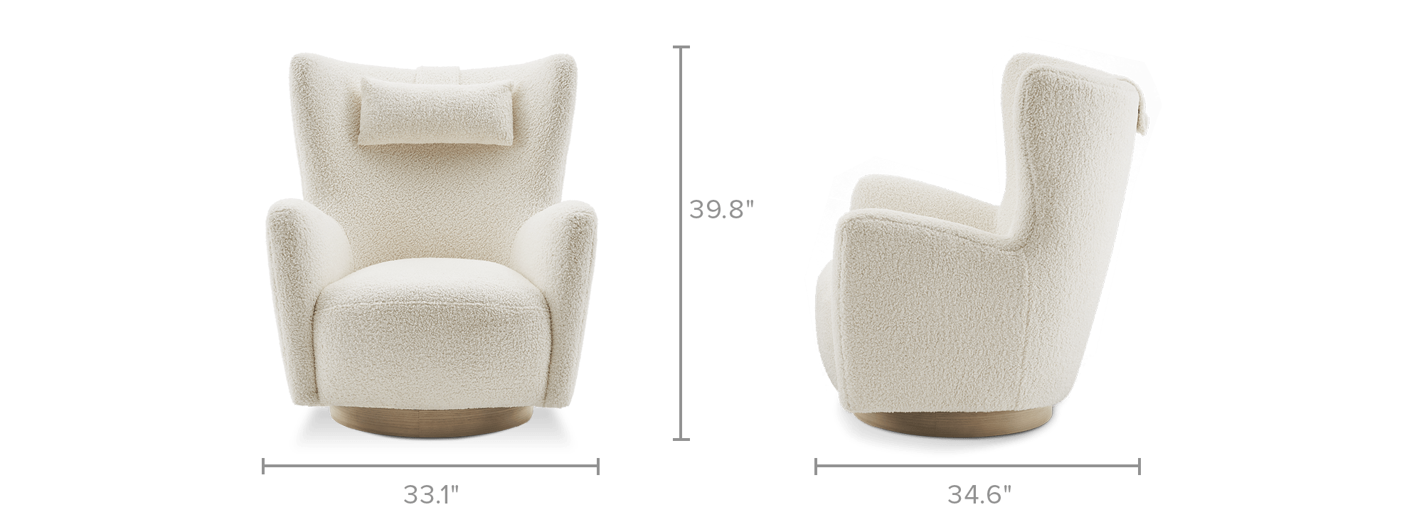 dimension of Colette Swivel Armchair