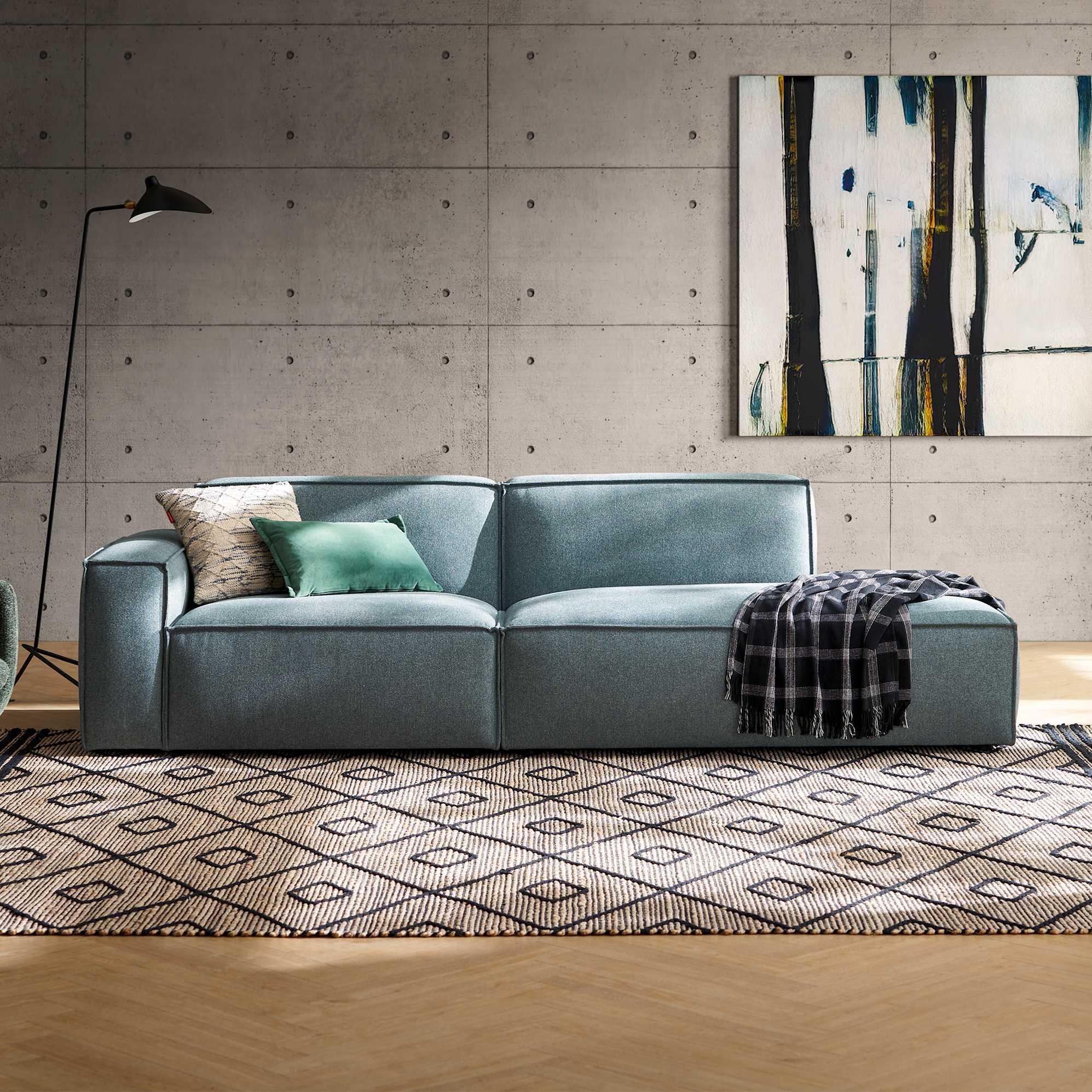 Jonathan Side Chaise Sofa Right Facing, Zenith Blue lifestyle