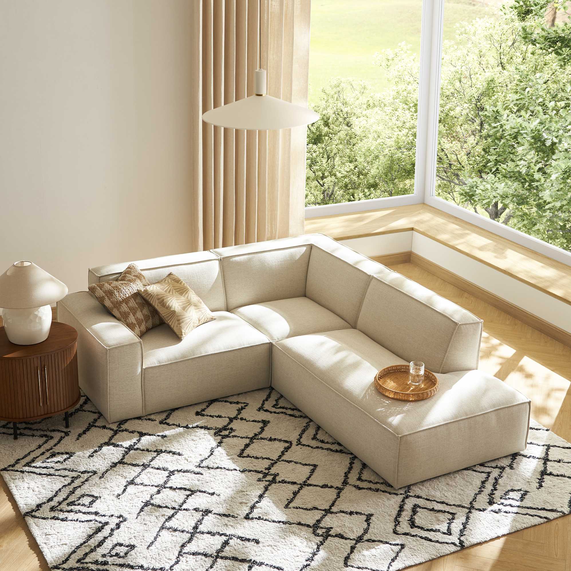 Jonathan Side Chaise Sectional Sofa with Ottoman 3