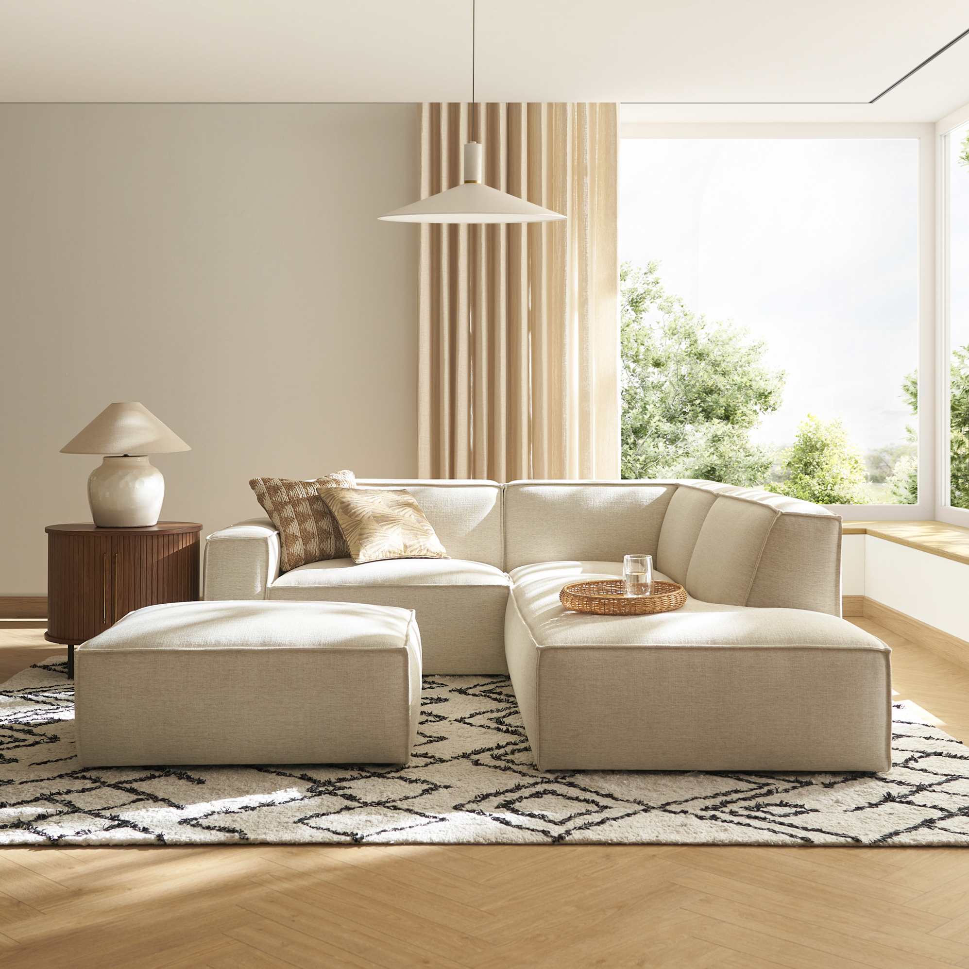 Jonathan Side Chaise Sectional Sofa with Ottoman image 0