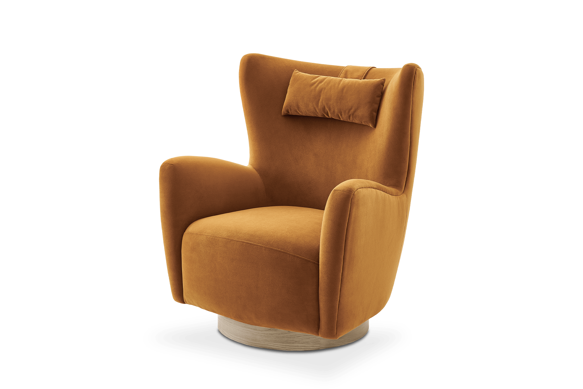 Colette Sherpa Swivel Armchair, Cumin