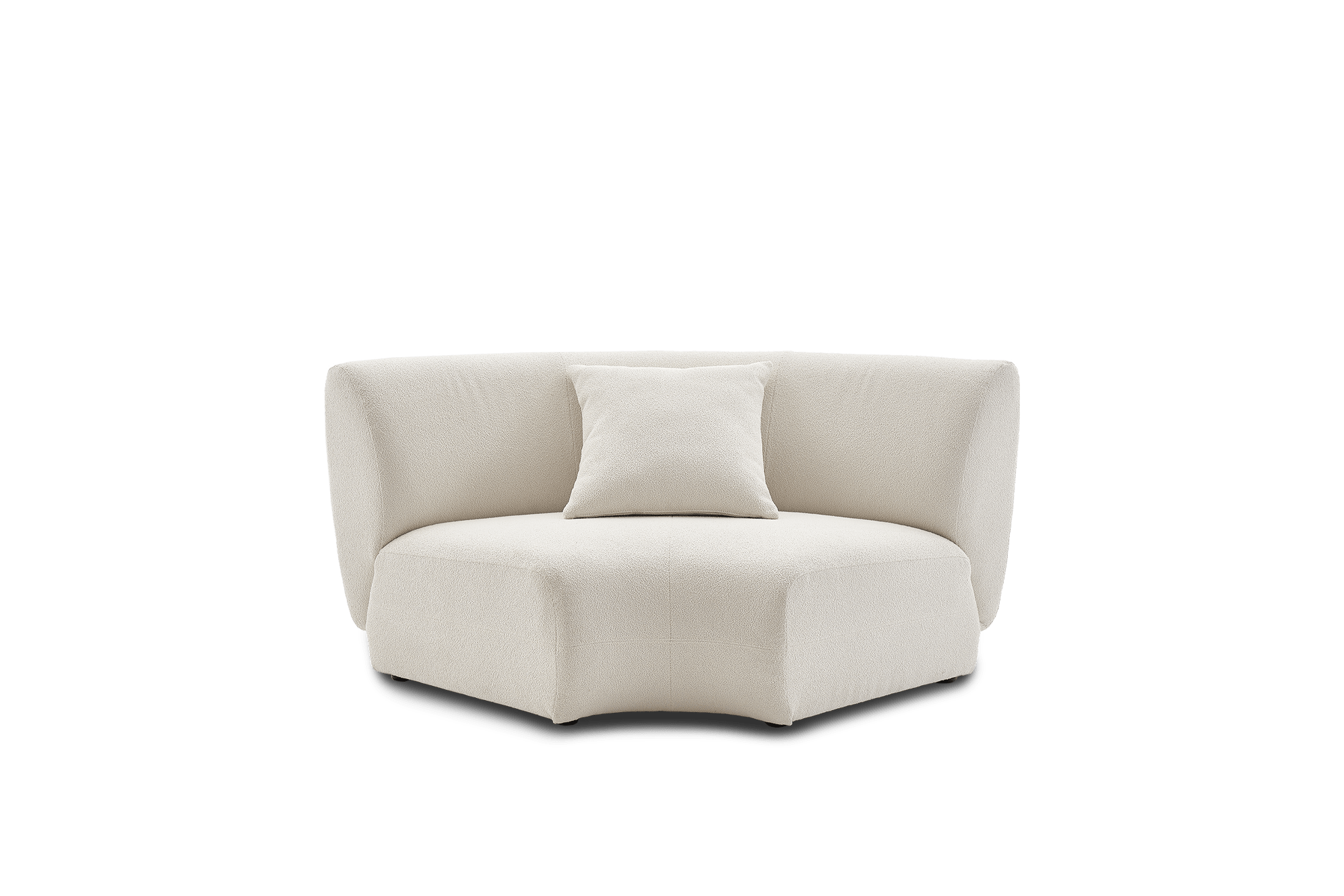 Auburn Performance Bouclé Curve Corner Sofa, Chalk