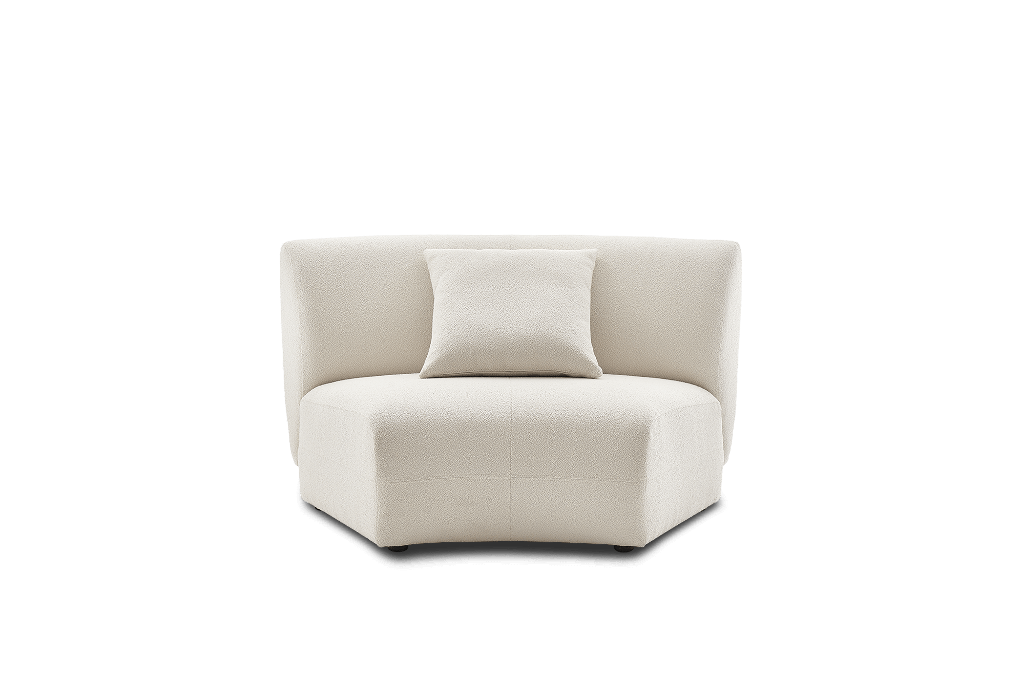 Auburn Performance Bouclé Curve Wedge Sofa, Chalk