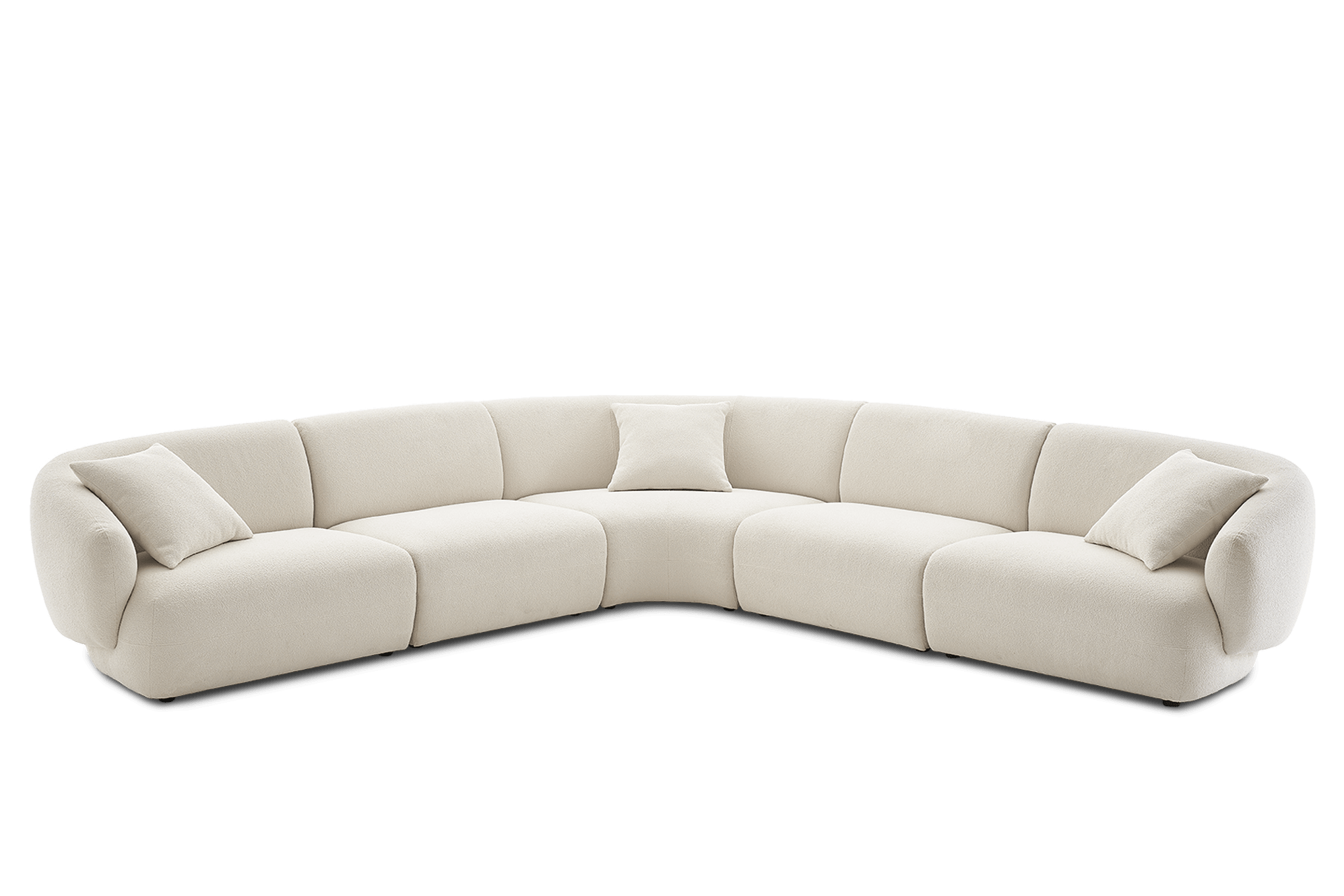 Auburn Performance Bouclé L-Shape Sectional Sofa, Chalk