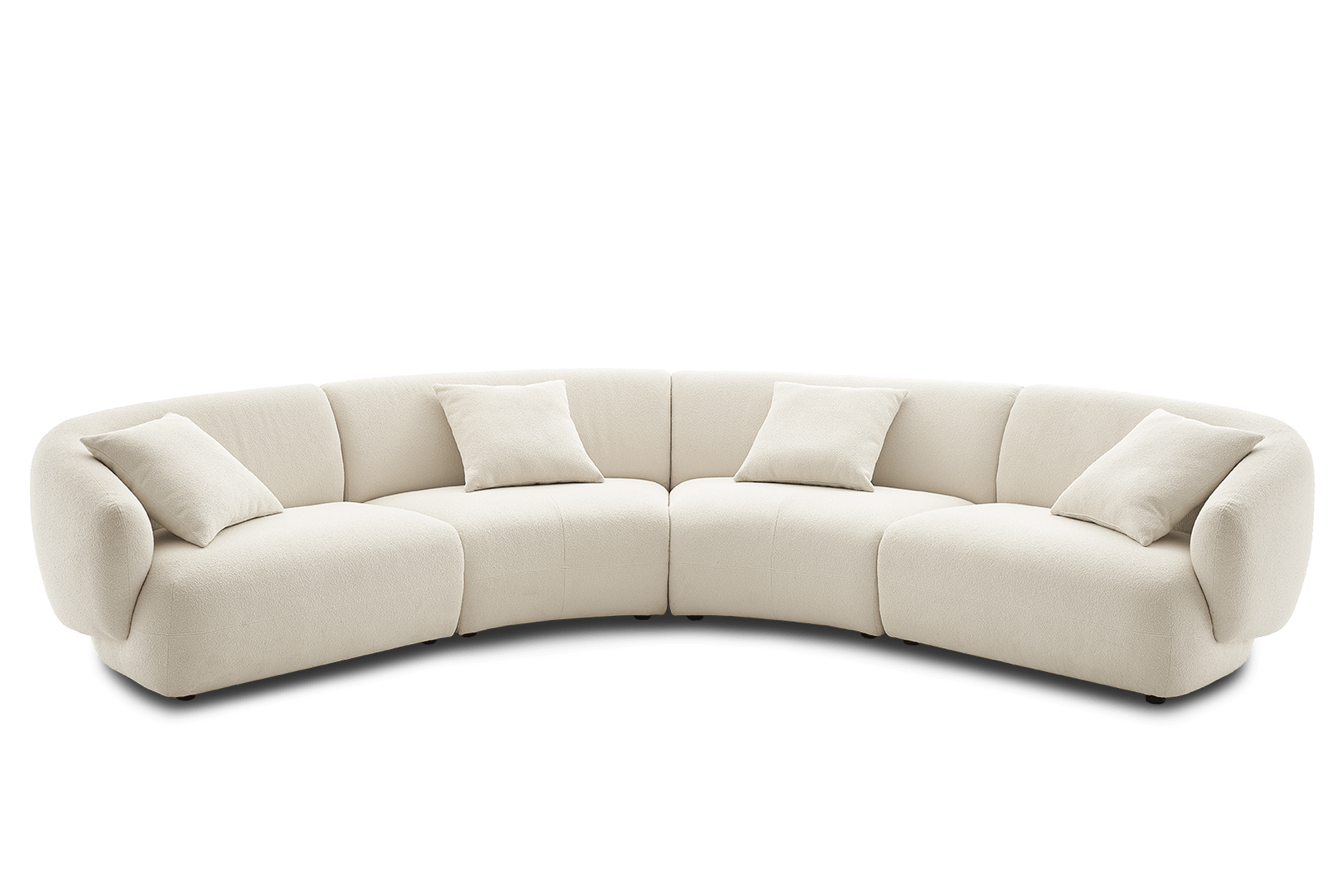Auburn Performance Bouclé Curve L-Shape Sectional Sofa, Chalk