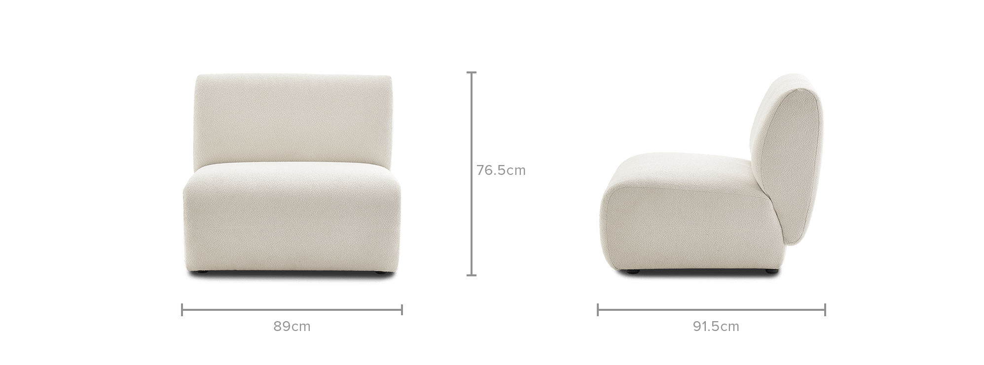 dimension of Auburn Performance Fabric Armless Sofa