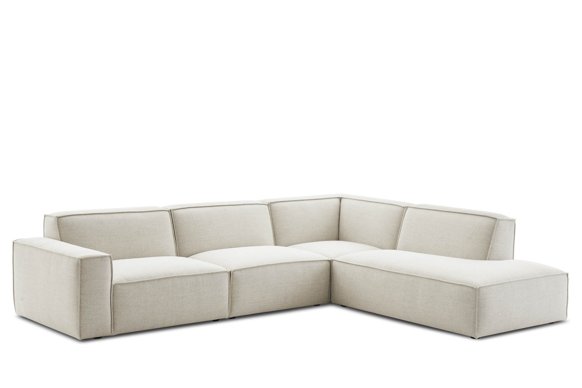 Jonathan Extended Side Chaise Sectional Sofa Right Facing, Performance Creamy White