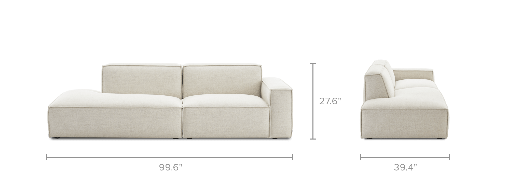dimension of Jonathan Side Chaise Sofa