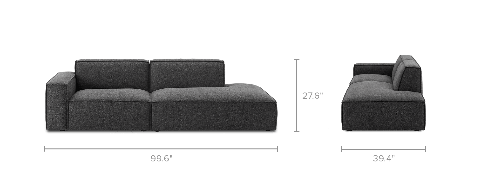 dimension of Jonathan Side Chaise Sofa