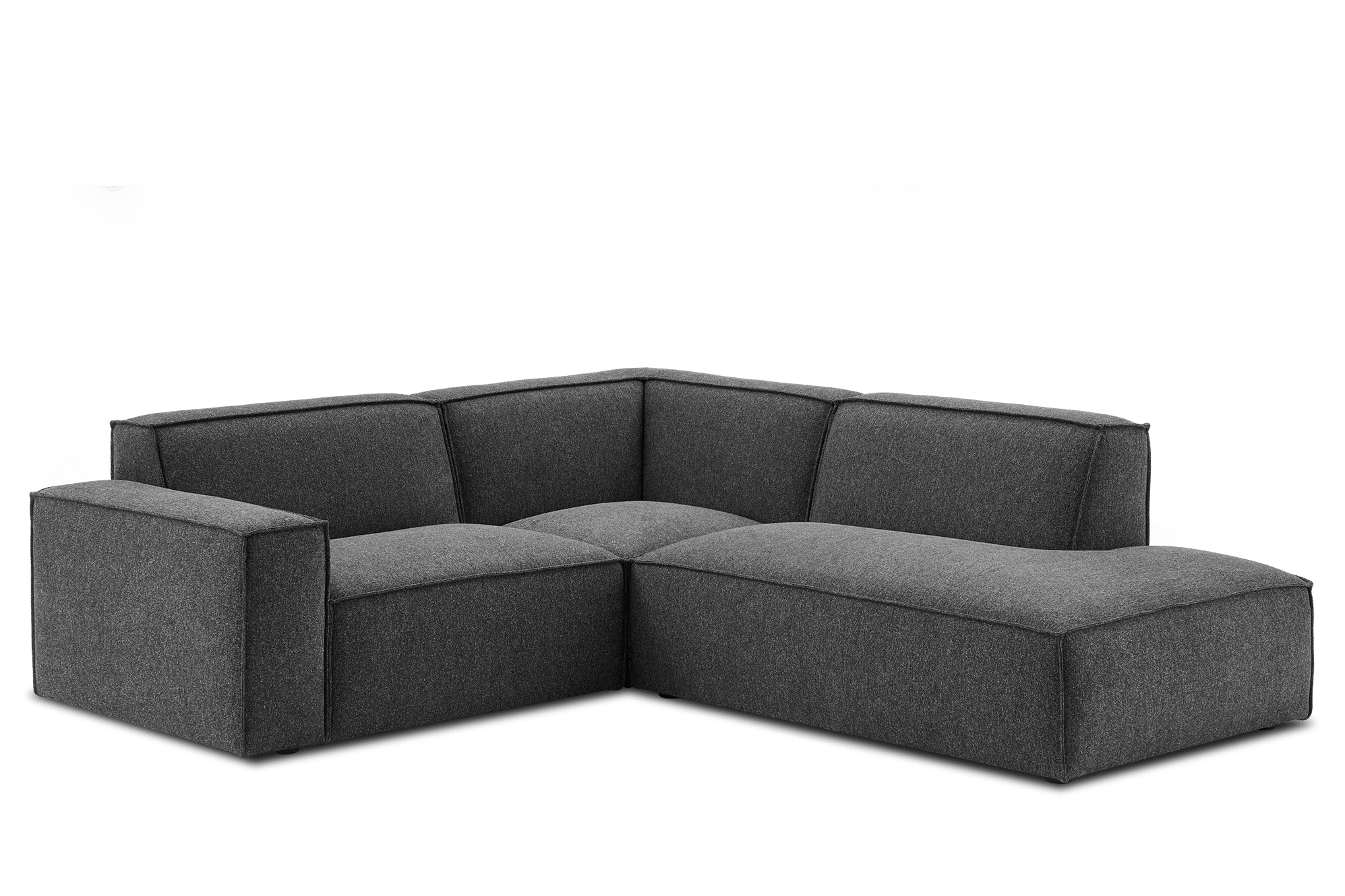 Jonathan Side Chaise Sectional Sofa Right Facing, Dark Granite